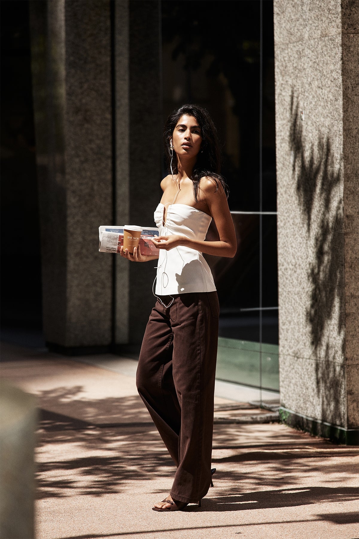 Perfect Stranger Mid Rise Baggy Jean Brown