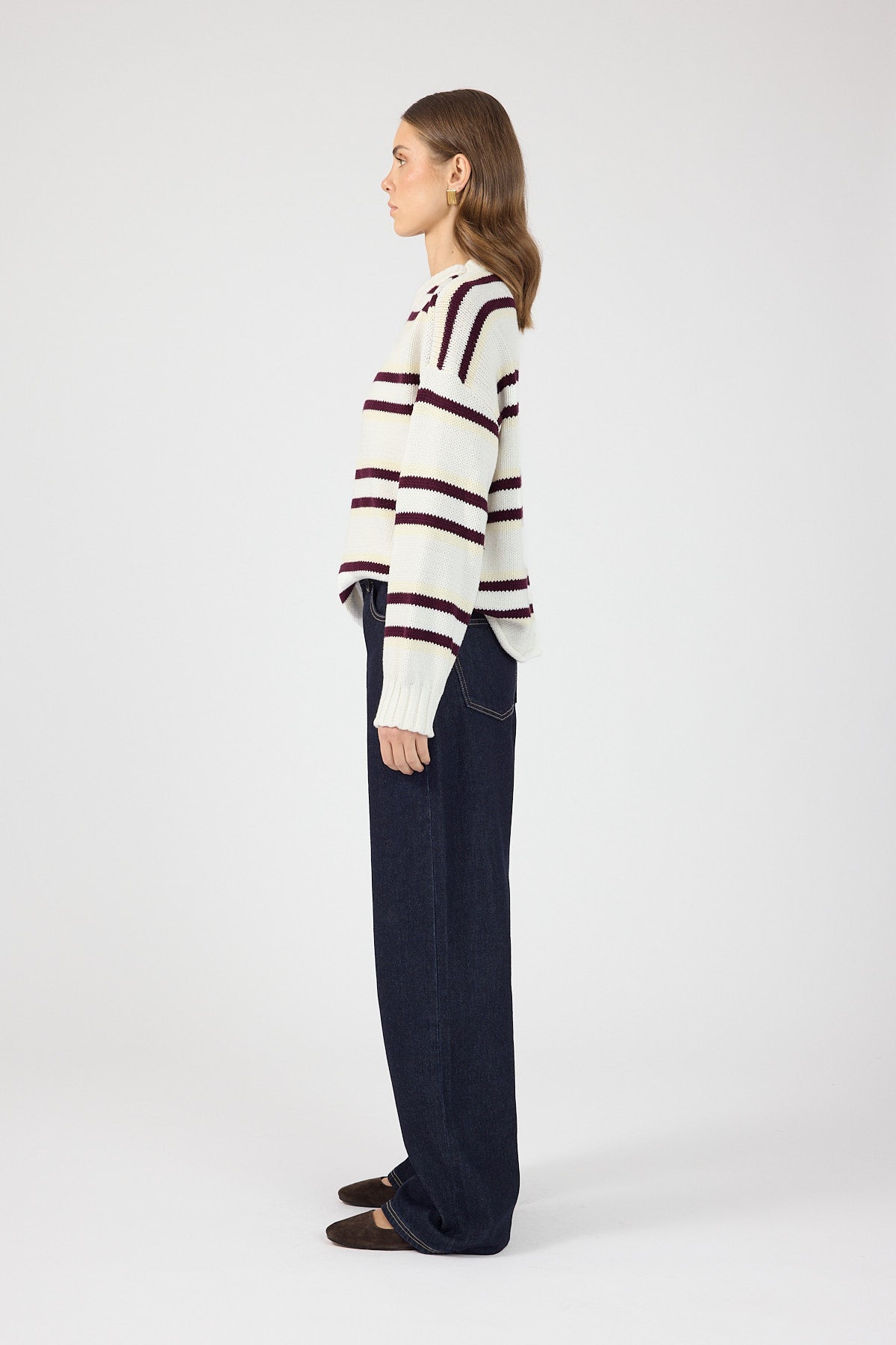 Perfect Stranger Amory Stripe Knit Jumper Cream Stripe