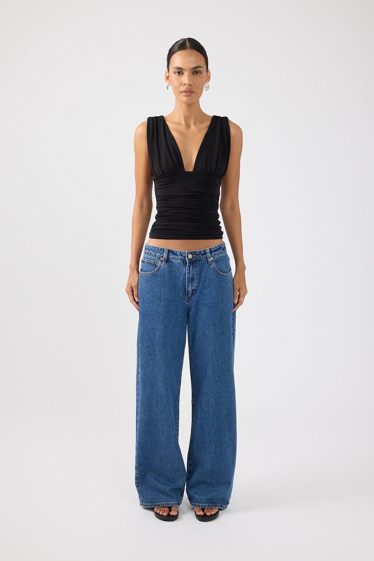 Perfect Stranger Avery Gathered Top Black