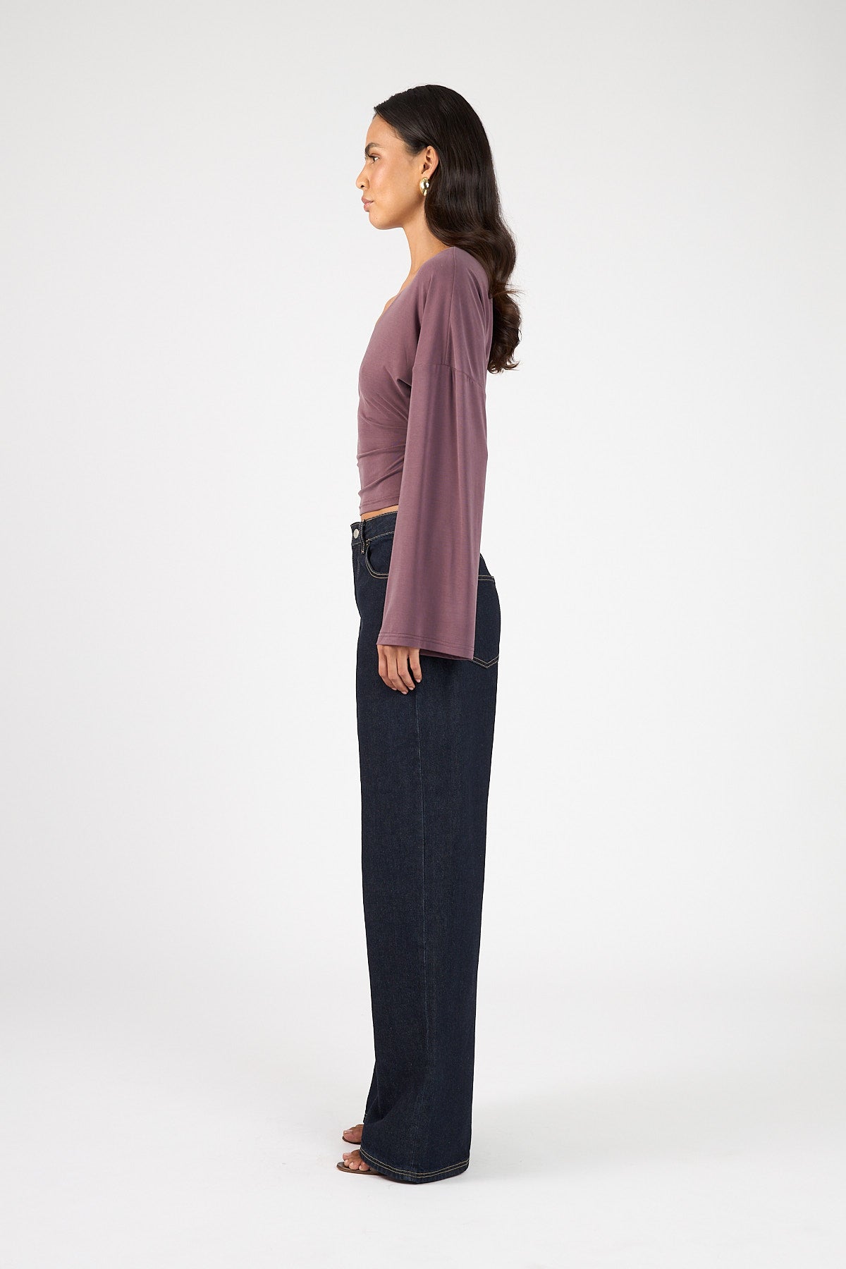 Perfect Stranger Petra Batwing Long Sleeve Top Deep Mauve