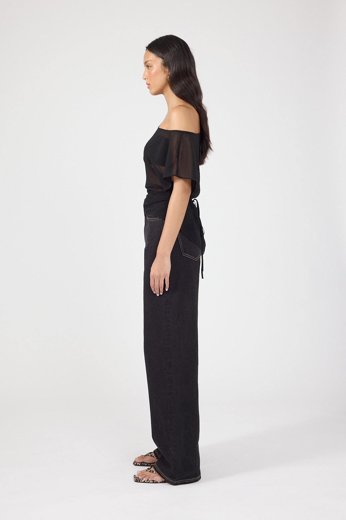 Perfect Stranger Orla Sheer Top Black
