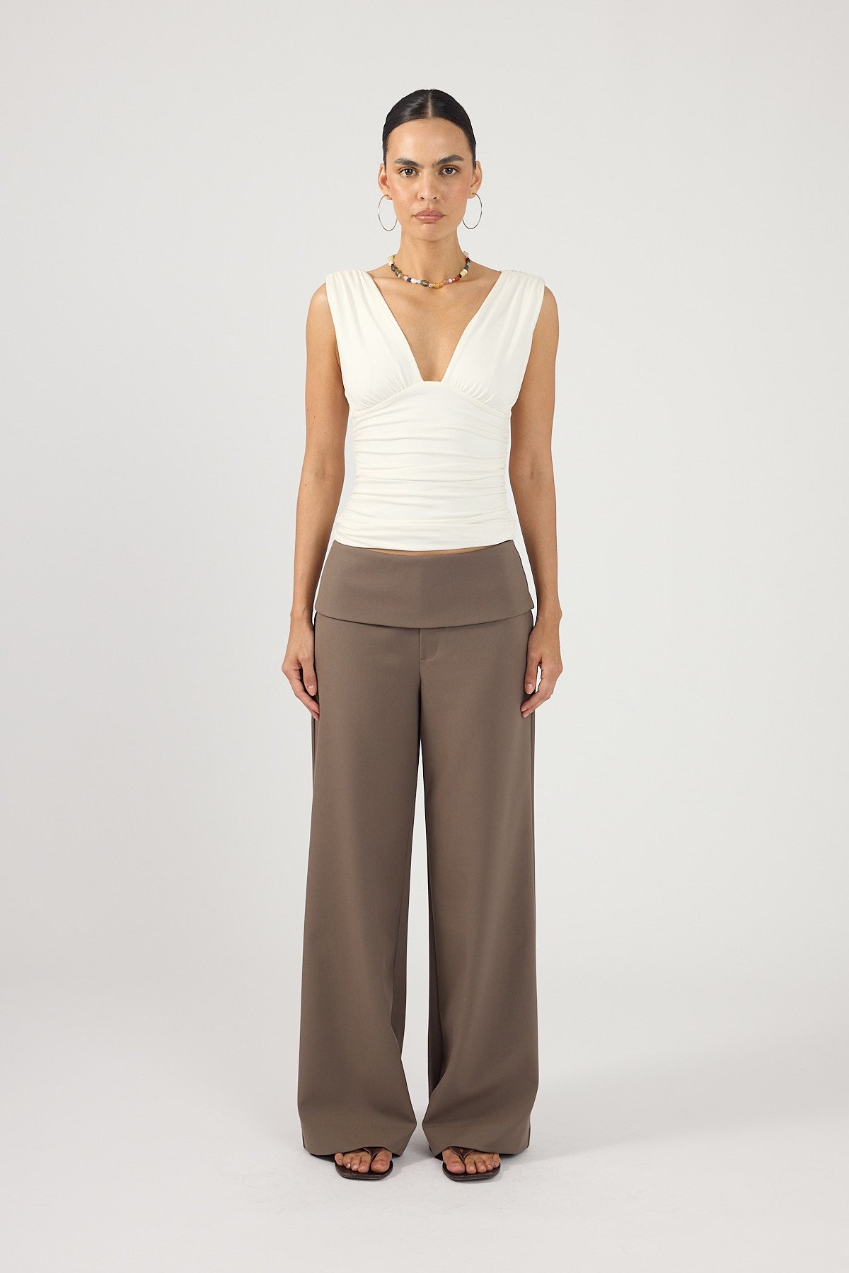 Perfect Stranger Vaila Fold Over Pant Taupe