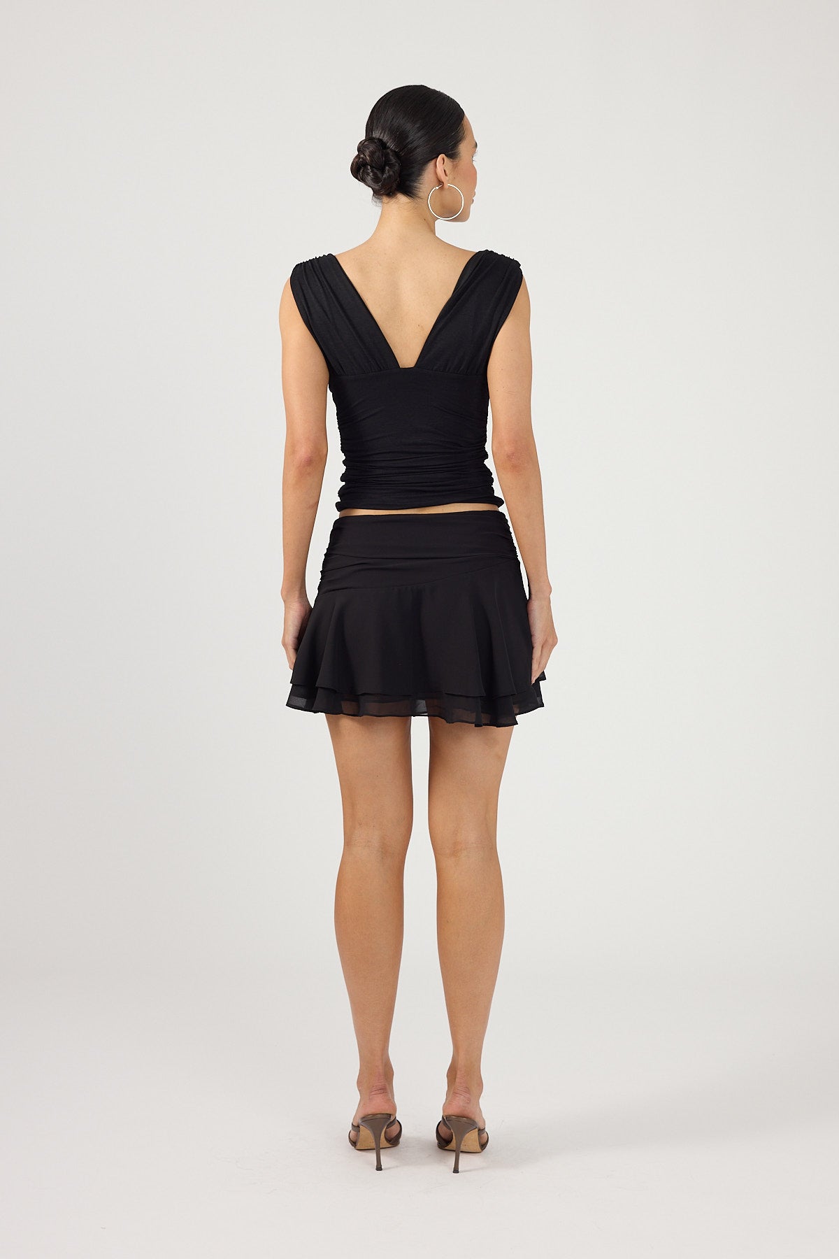 Perfect Stranger Rose Mini Skirt Black