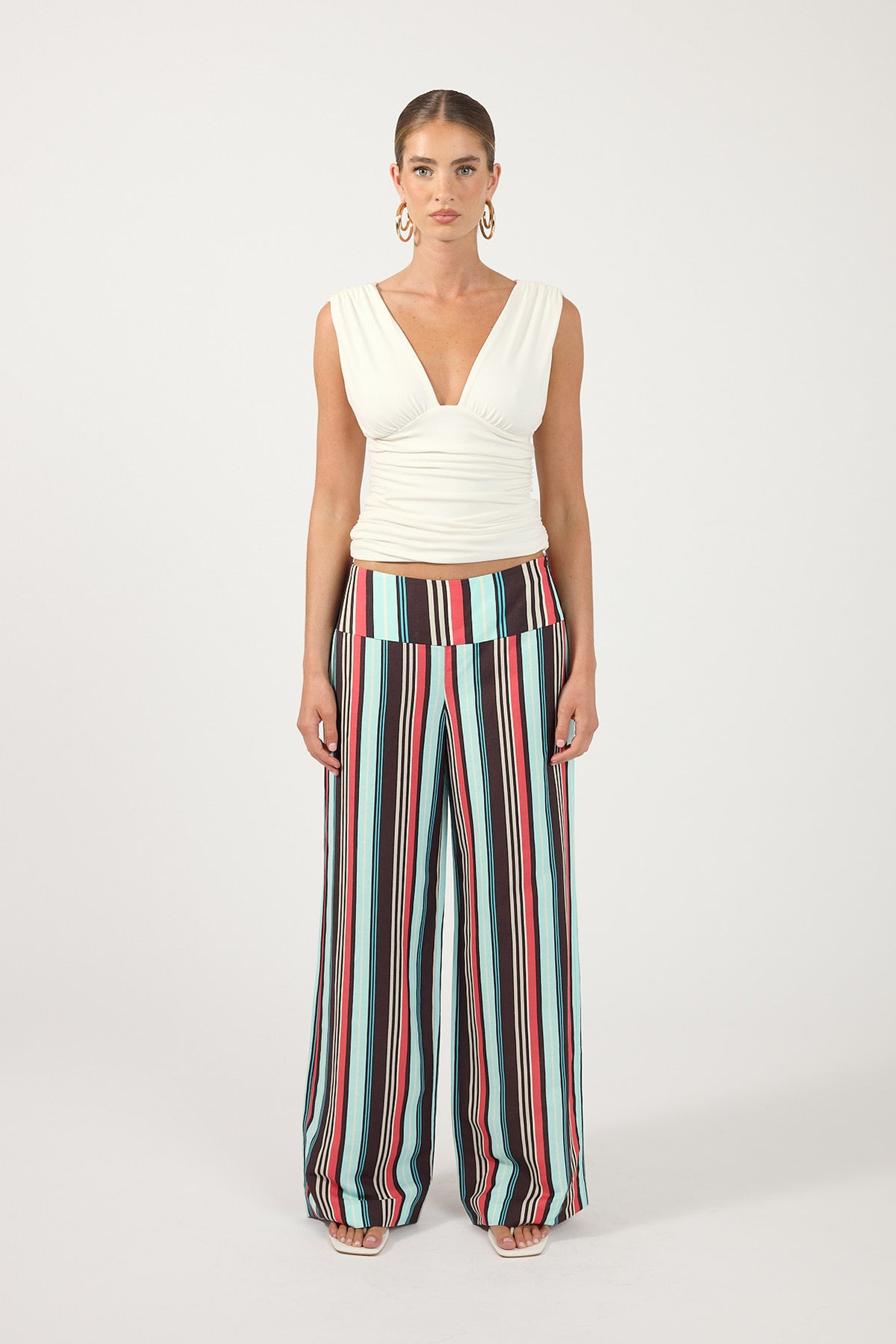 Perfect Stranger Ciaran Low Rise Striped Pant Multi Stripe