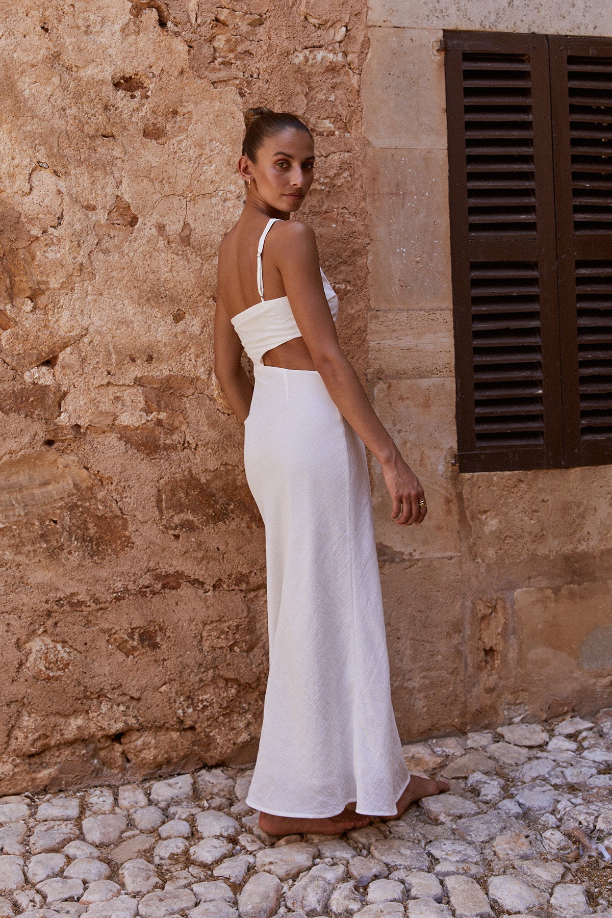 Perfect Stranger Golden Hour Textured Midi Dress White