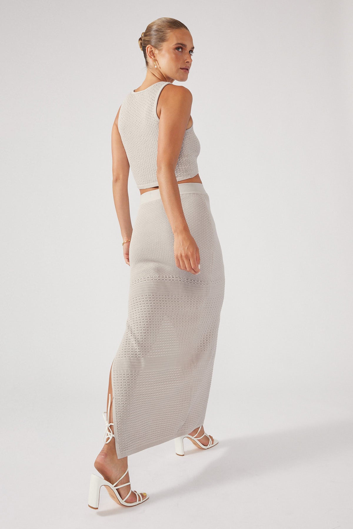 Perfect Stranger Soleil Knit Maxi Skirt Grey