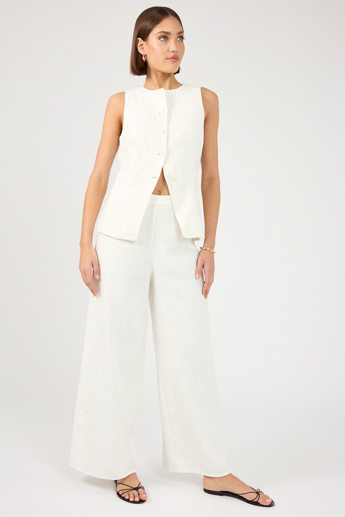 Perfect Stranger MENORCA LINEN PANT White