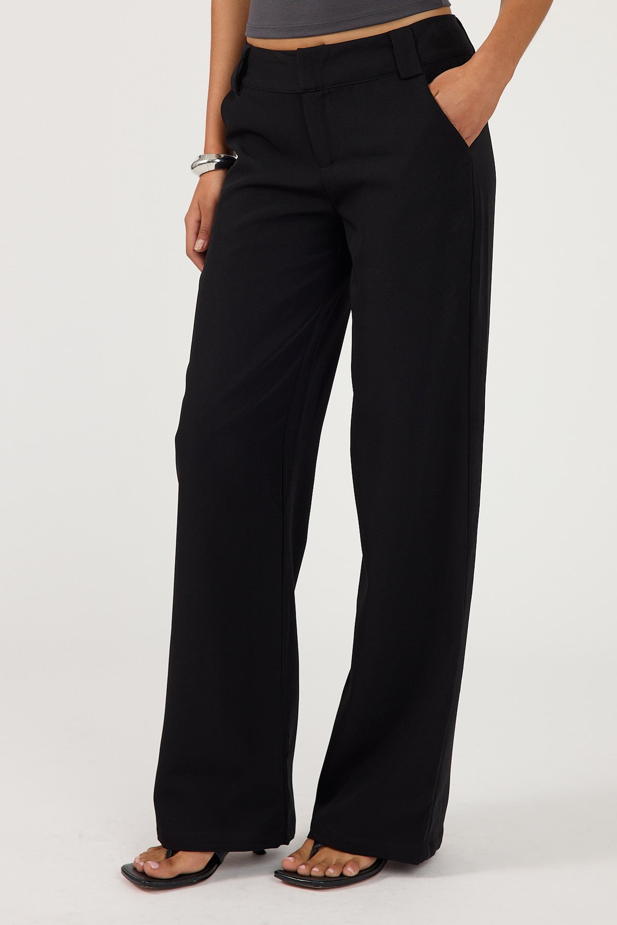 Perfect Stranger Cocona Low Rise Recycled Tailored Pant Black