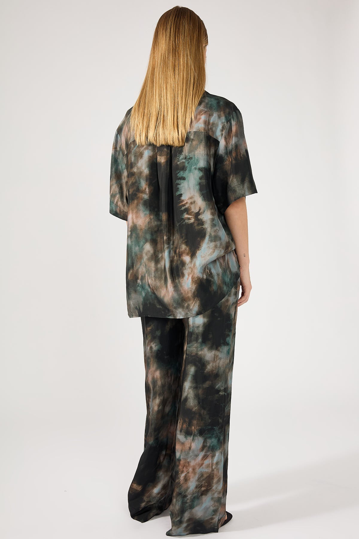 Perfect Stranger Marble Rain Cupro Pant Black Print