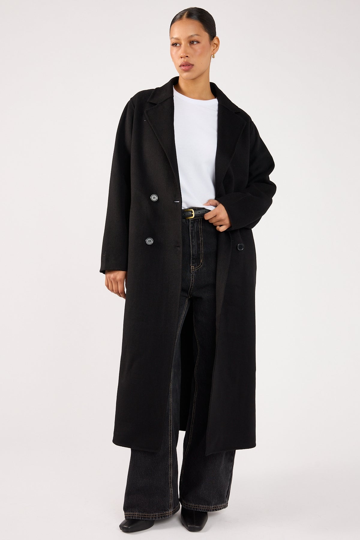 Perfect Stranger Asher Long Line Coat Black