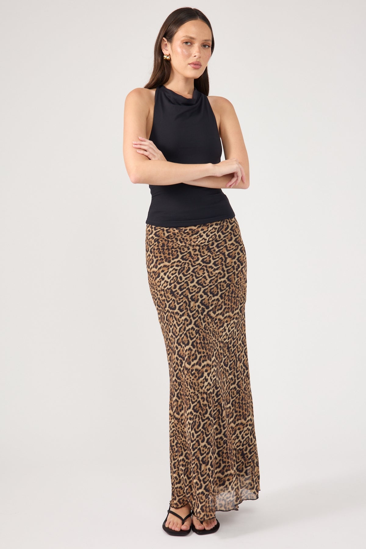 Perfect Stranger Serengeti Leopard Maxi Skirt Leopard