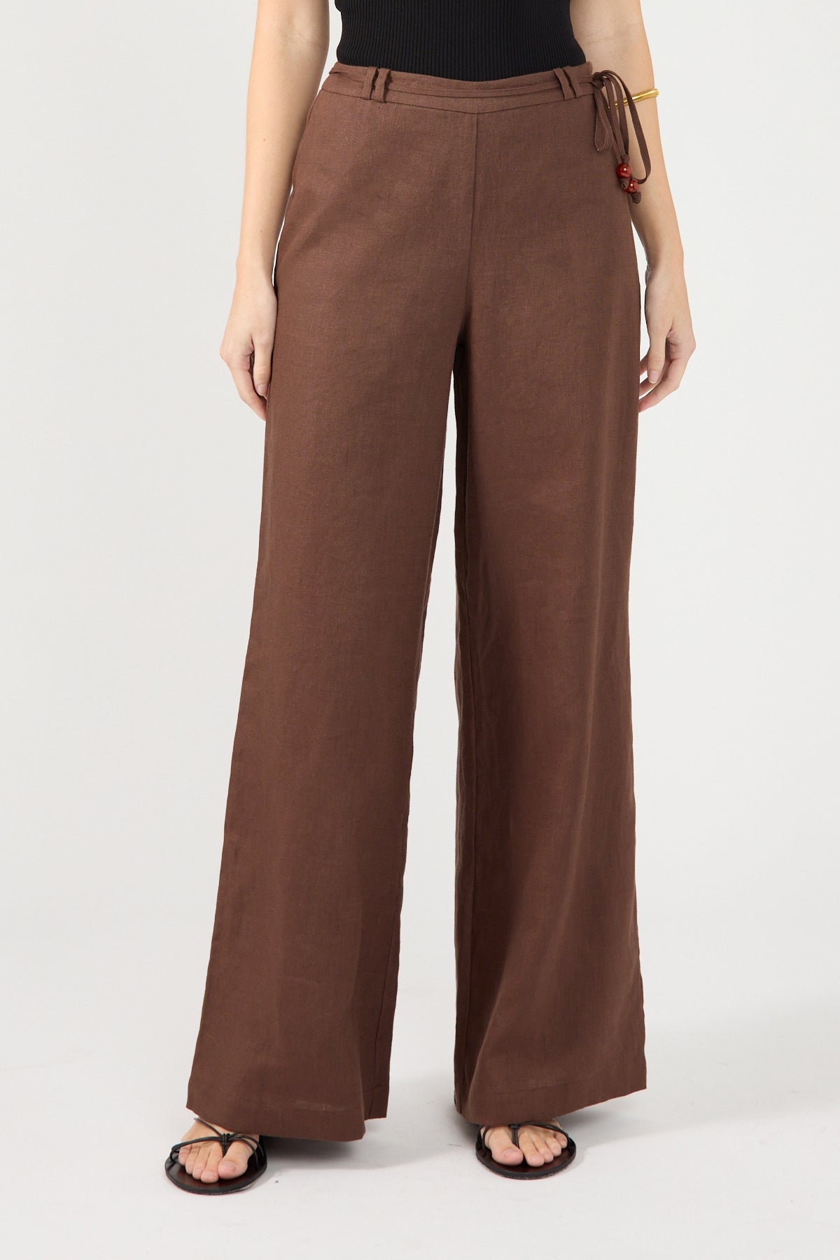 Perfect Stranger Amber Linen Pant Brown