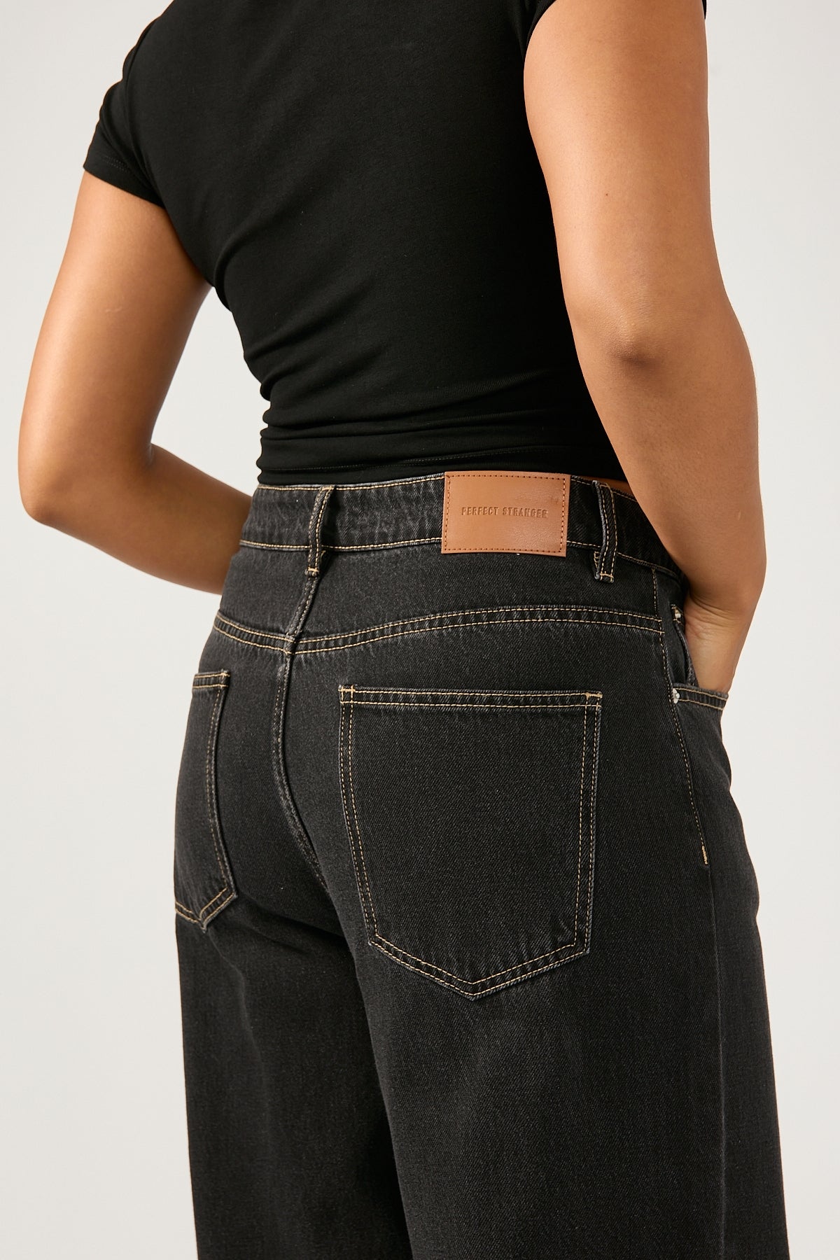 Perfect Stranger Mid Rise 90's Slouch Jean Washed Grey