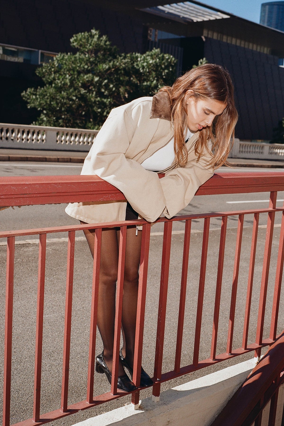 Perfect Stranger Barn Contrast Collar Jacket Stone