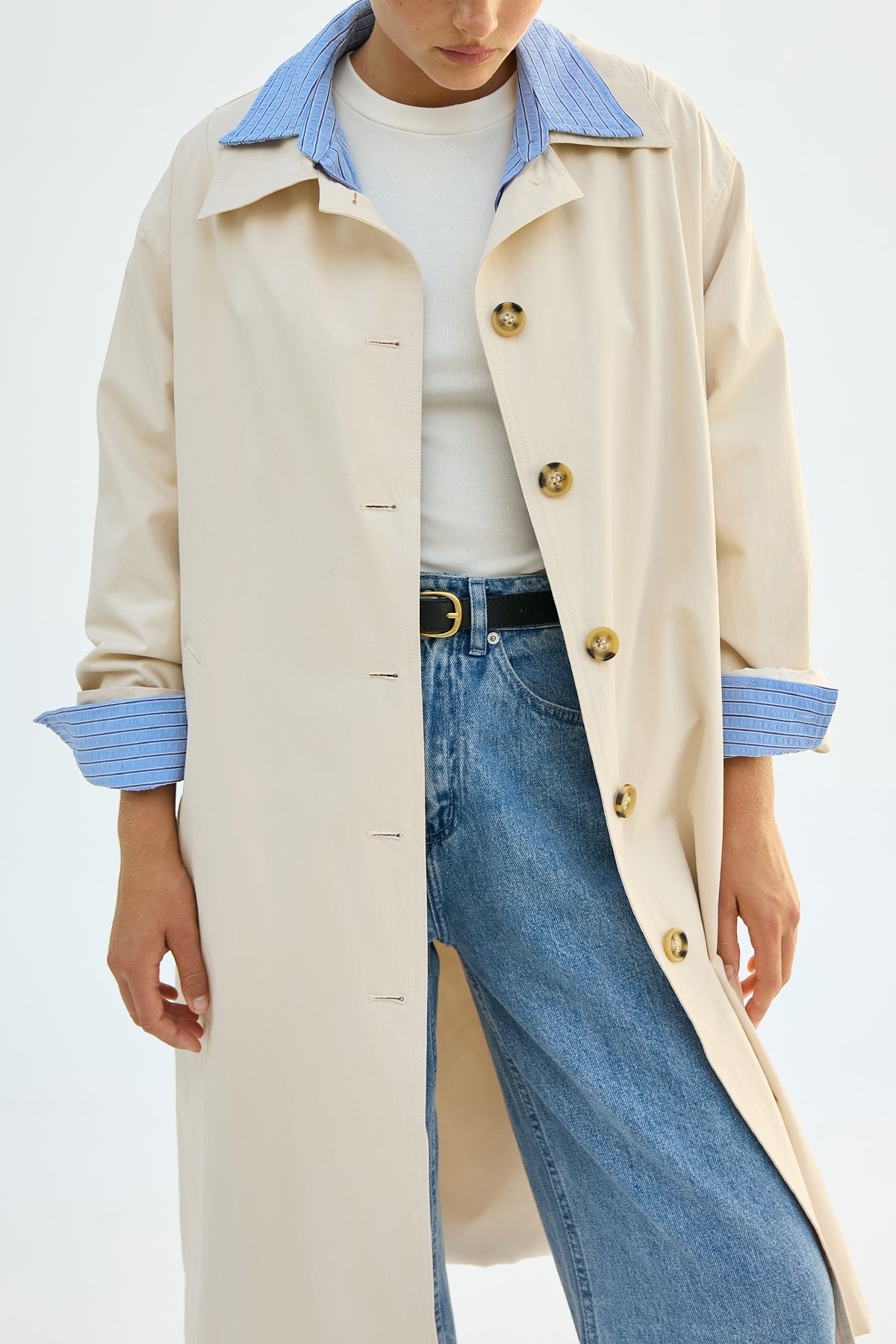 Perfect Stranger London Collar Trench Coat Stone
