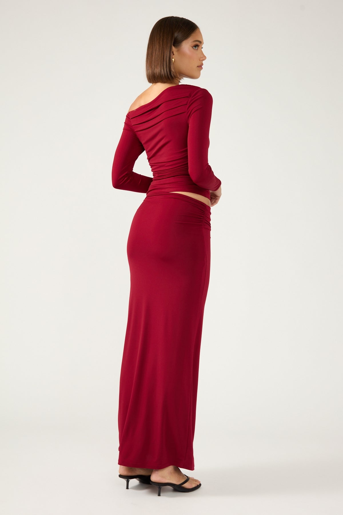 Perfect Stranger Rosh Maxi Skirt Burgundy