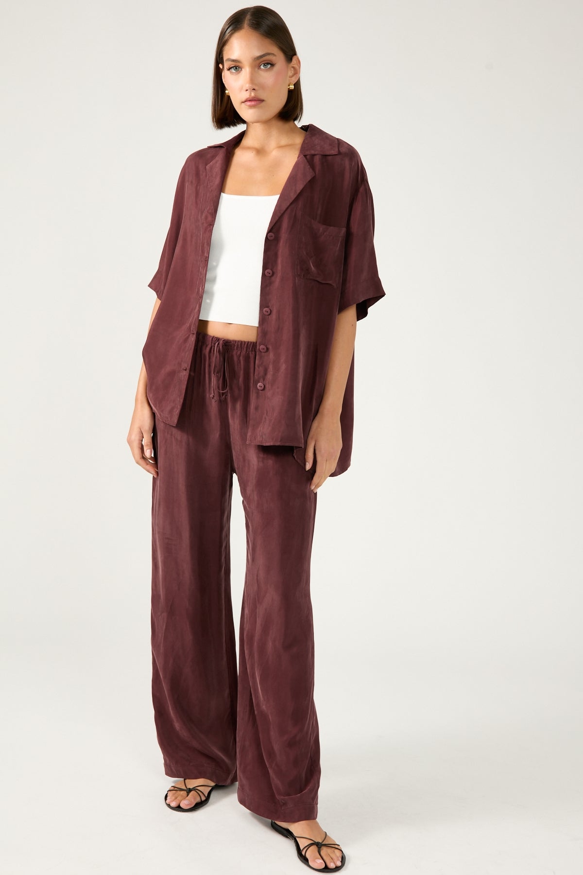 Perfect Stranger Ace Cupro Pant Burgundy
