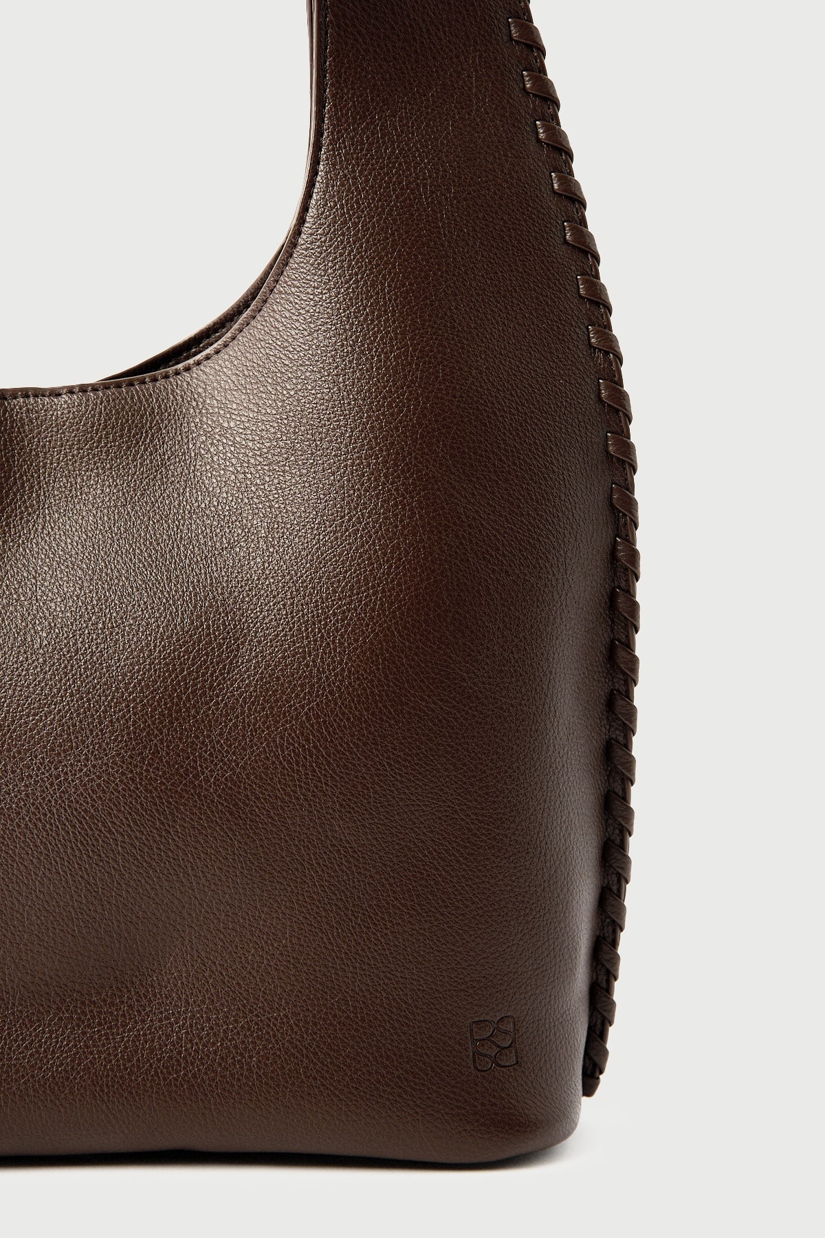 Perfect Stranger Gianna Braided Slouch Bag Choc