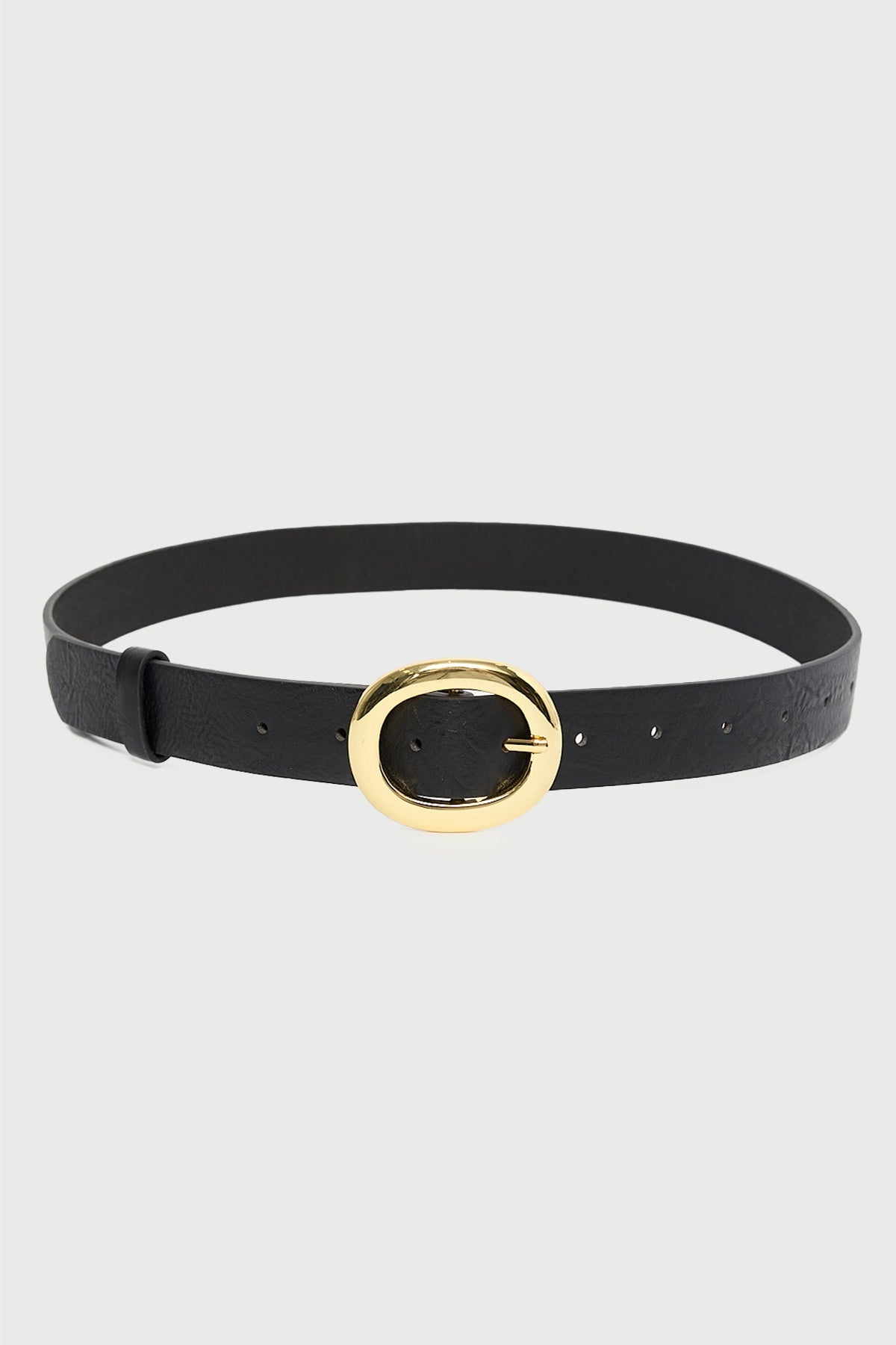 Perfect Stranger Round Buckle Belt Black