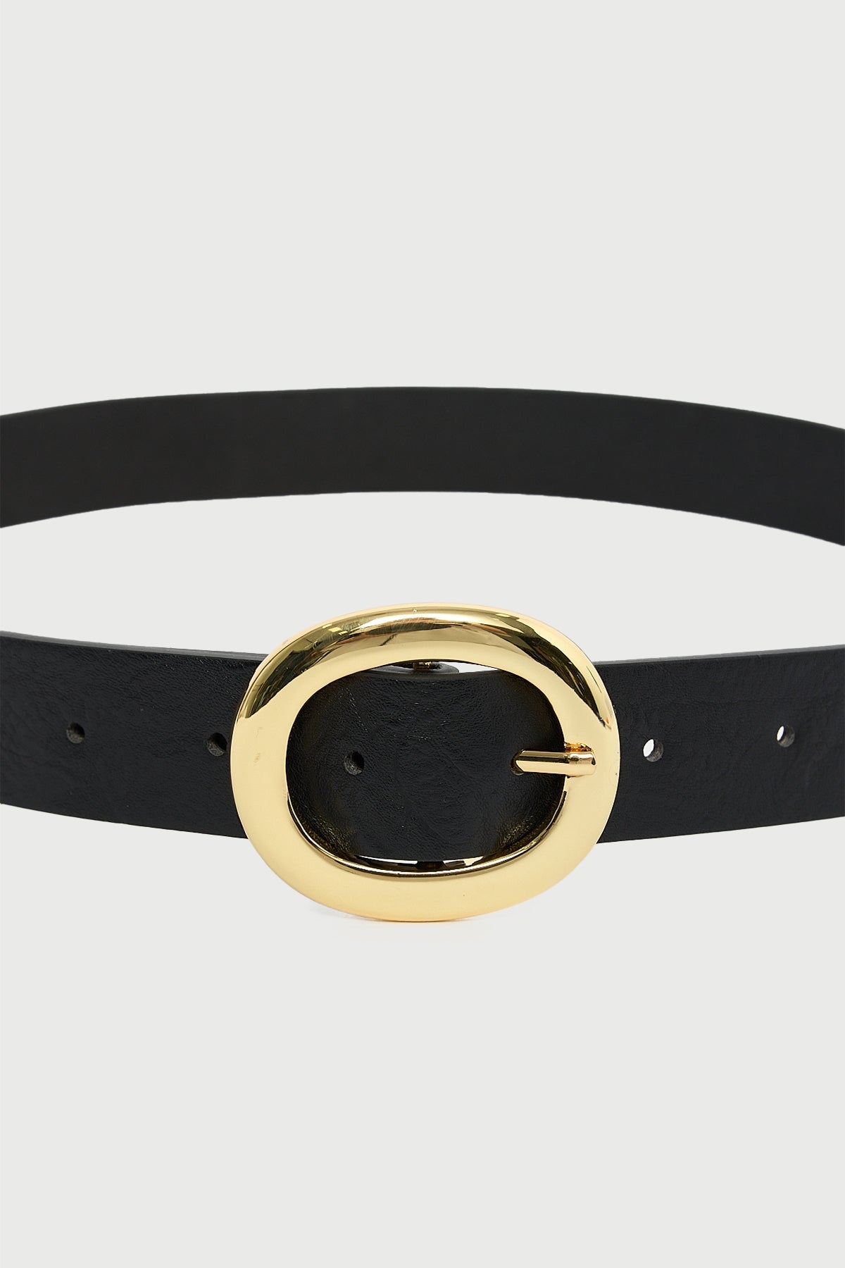 Perfect Stranger Round Buckle Belt Black
