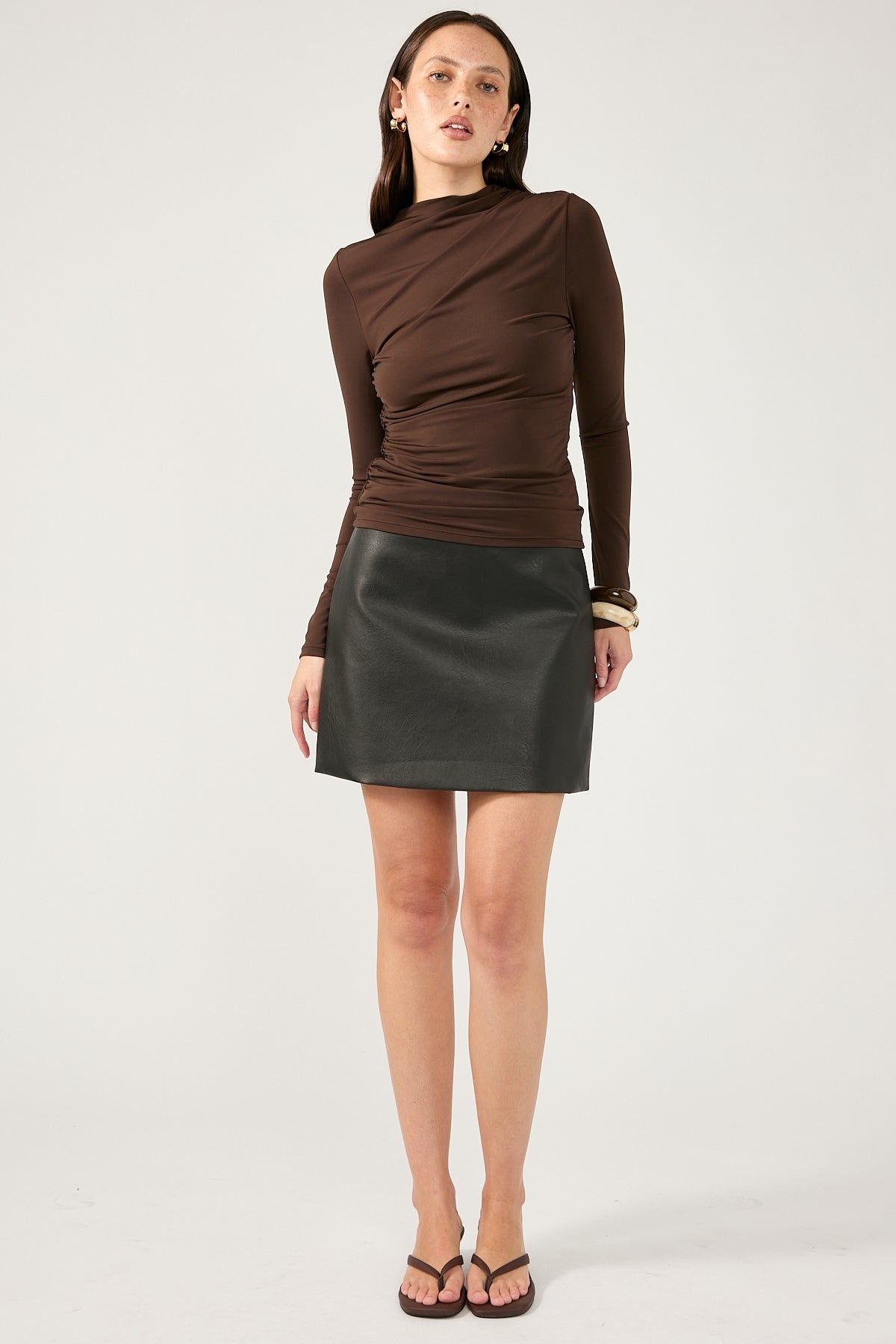 Perfect Stranger Kendra PU Mini Skirt Black