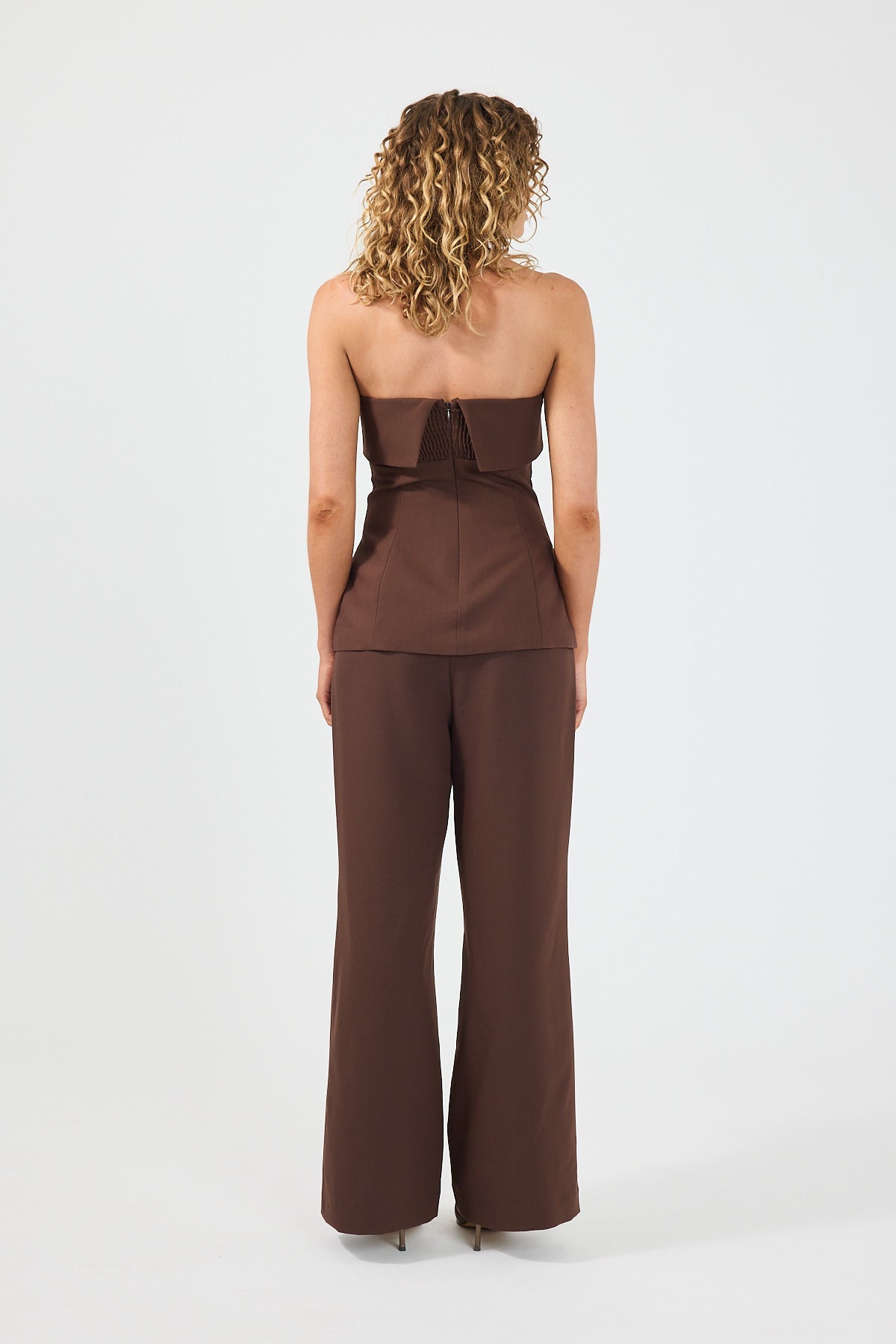 Perfect Stranger Luca Strapless Long Line Top Brown