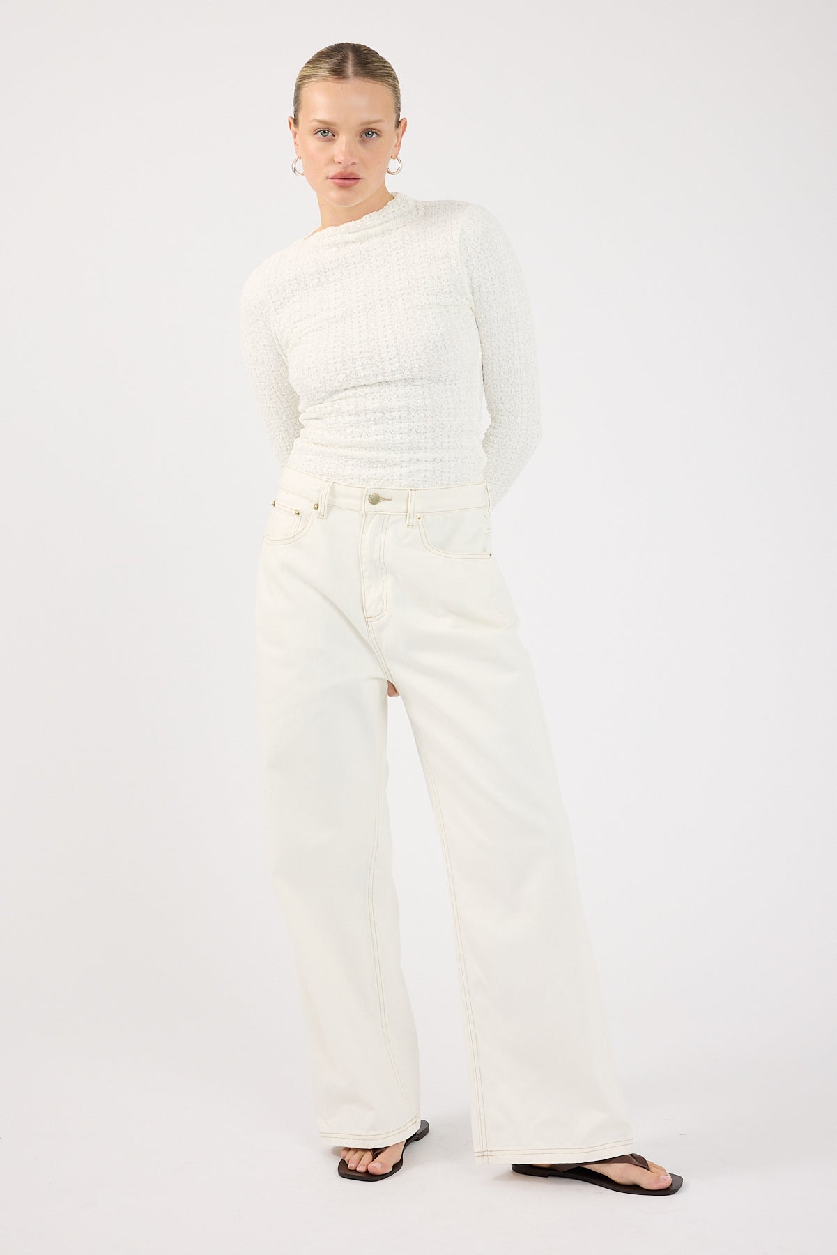 Perfect Stranger Indiana Lace Long Sleeve Top White