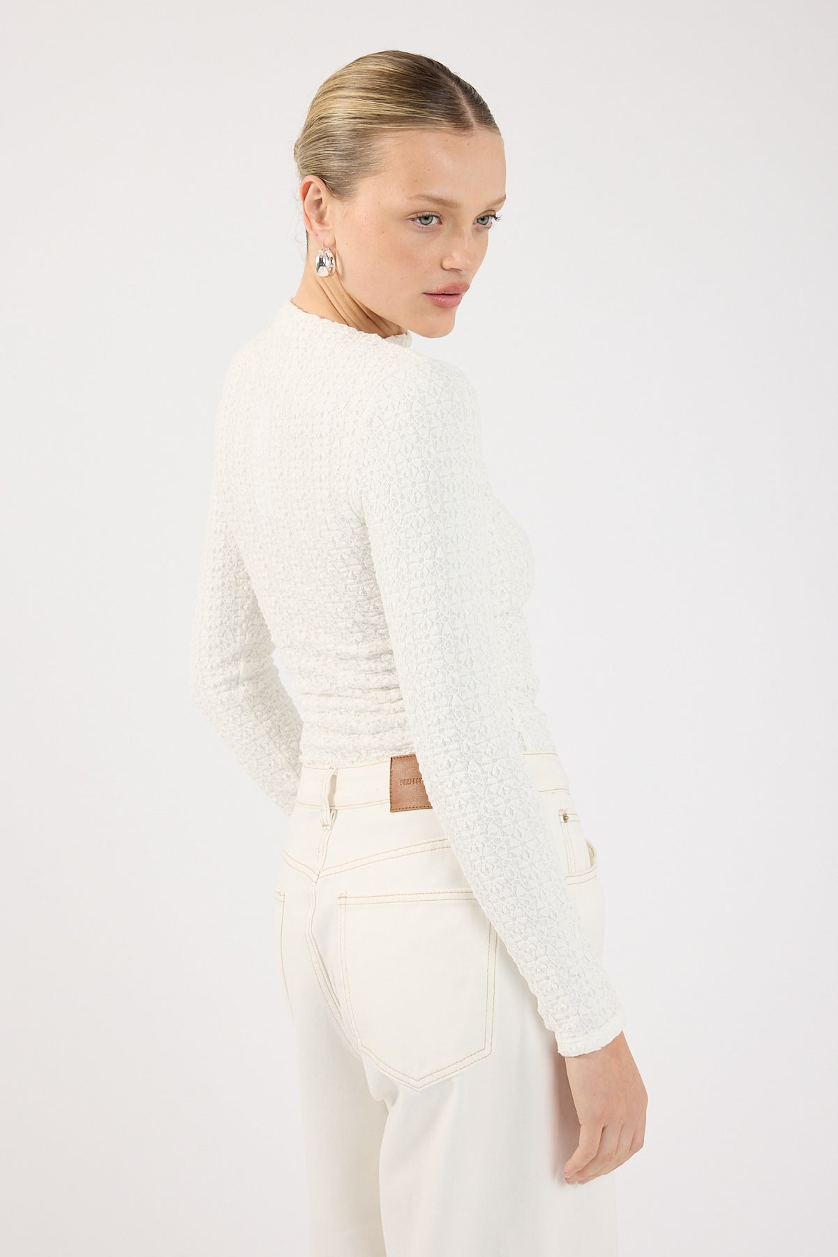 Perfect Stranger Indiana Lace Long Sleeve Top White