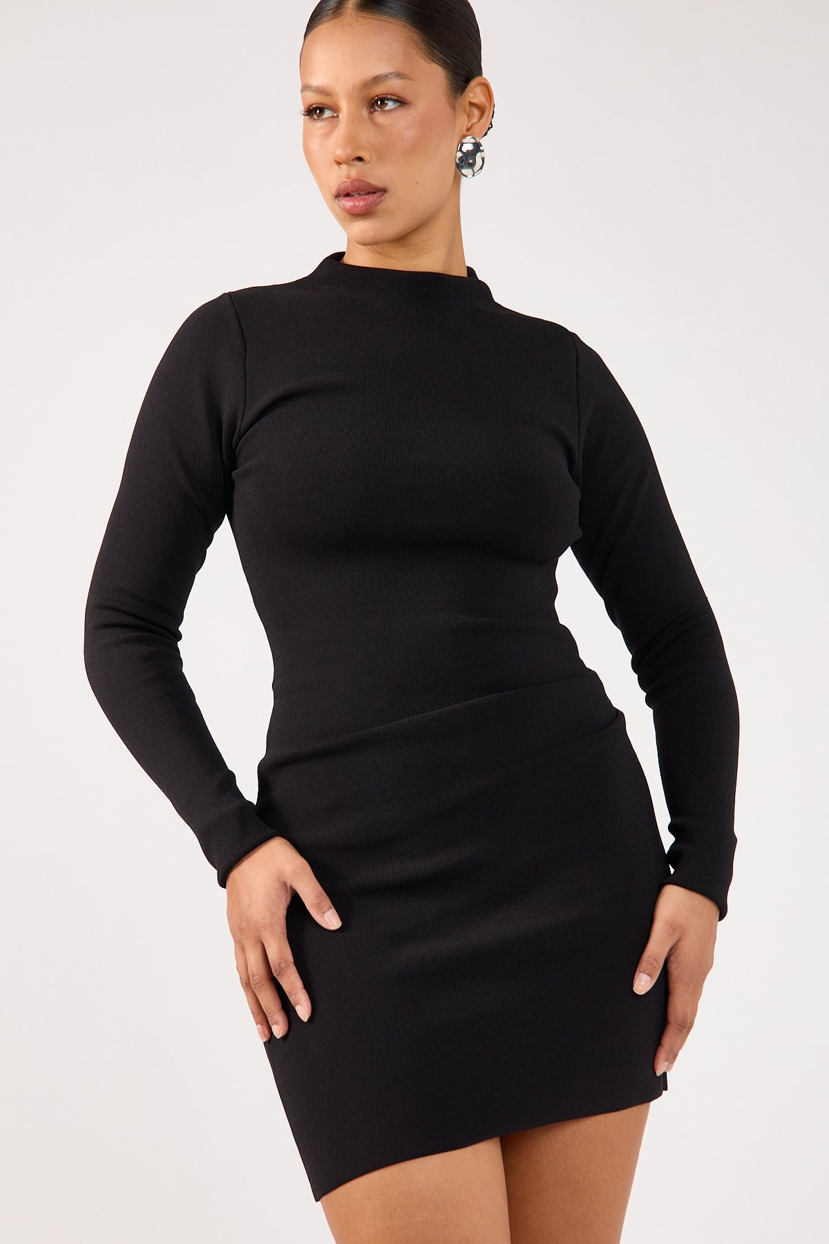 Perfect Stranger Rain Mini Dress Black