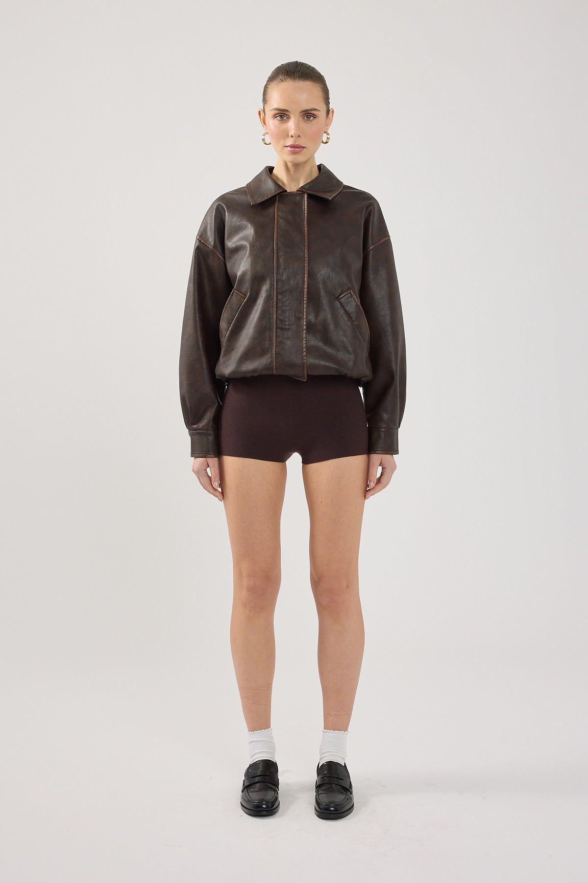 Perfect Stranger Marco Mini Knit  Short Brown