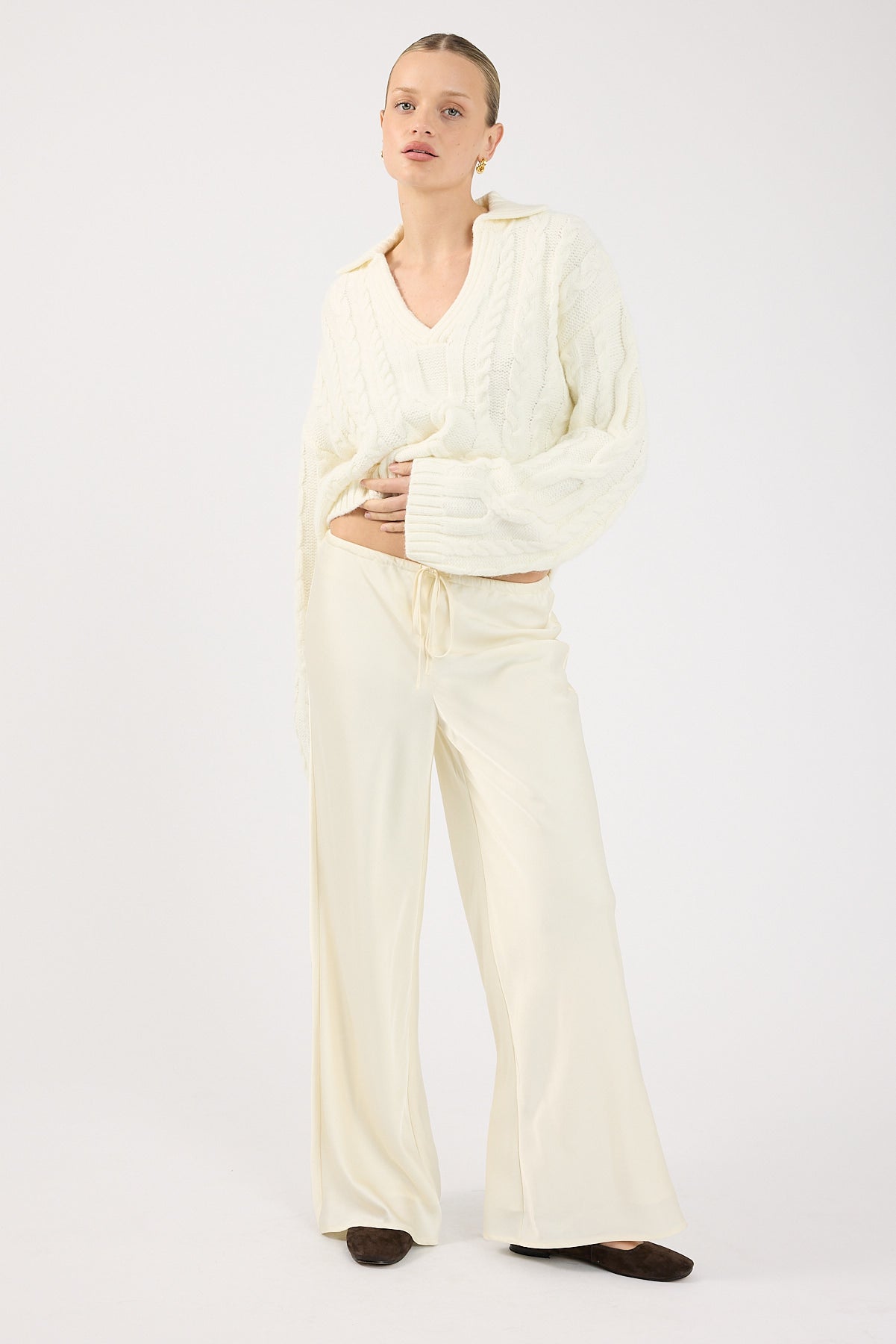 Perfect Stranger Cohen Cable Knit Jumper Cream