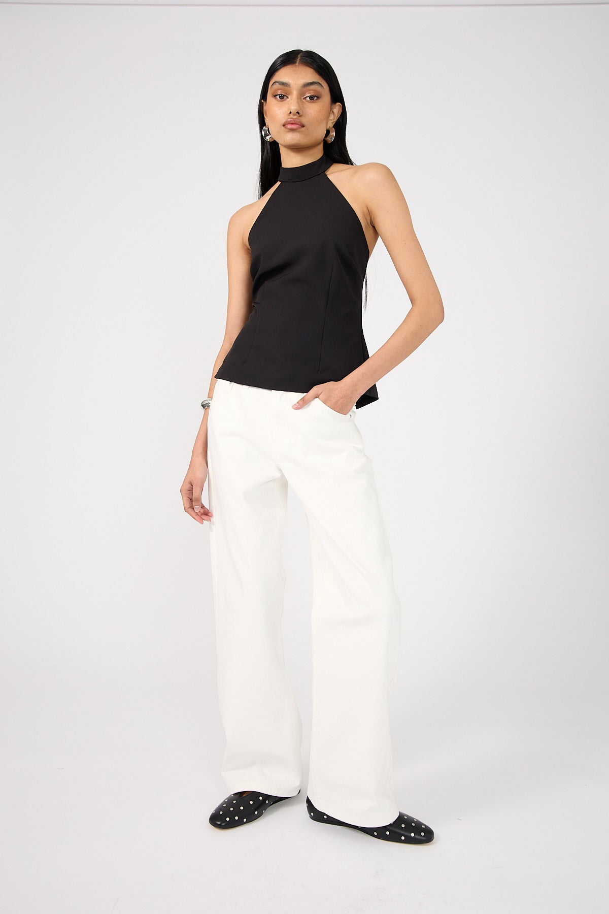 Perfect Stranger Low Rise Baggy Jean Clean White Denim