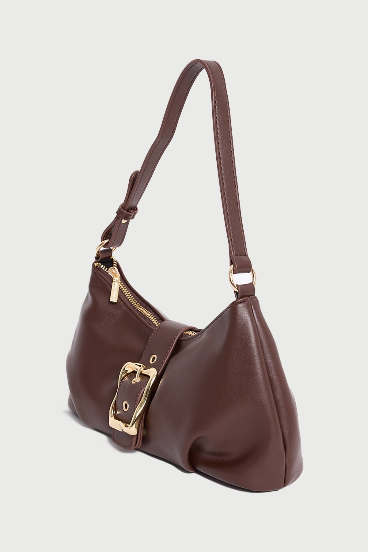 Perfect Stranger Enola Buckle Shoulder Bag Brown