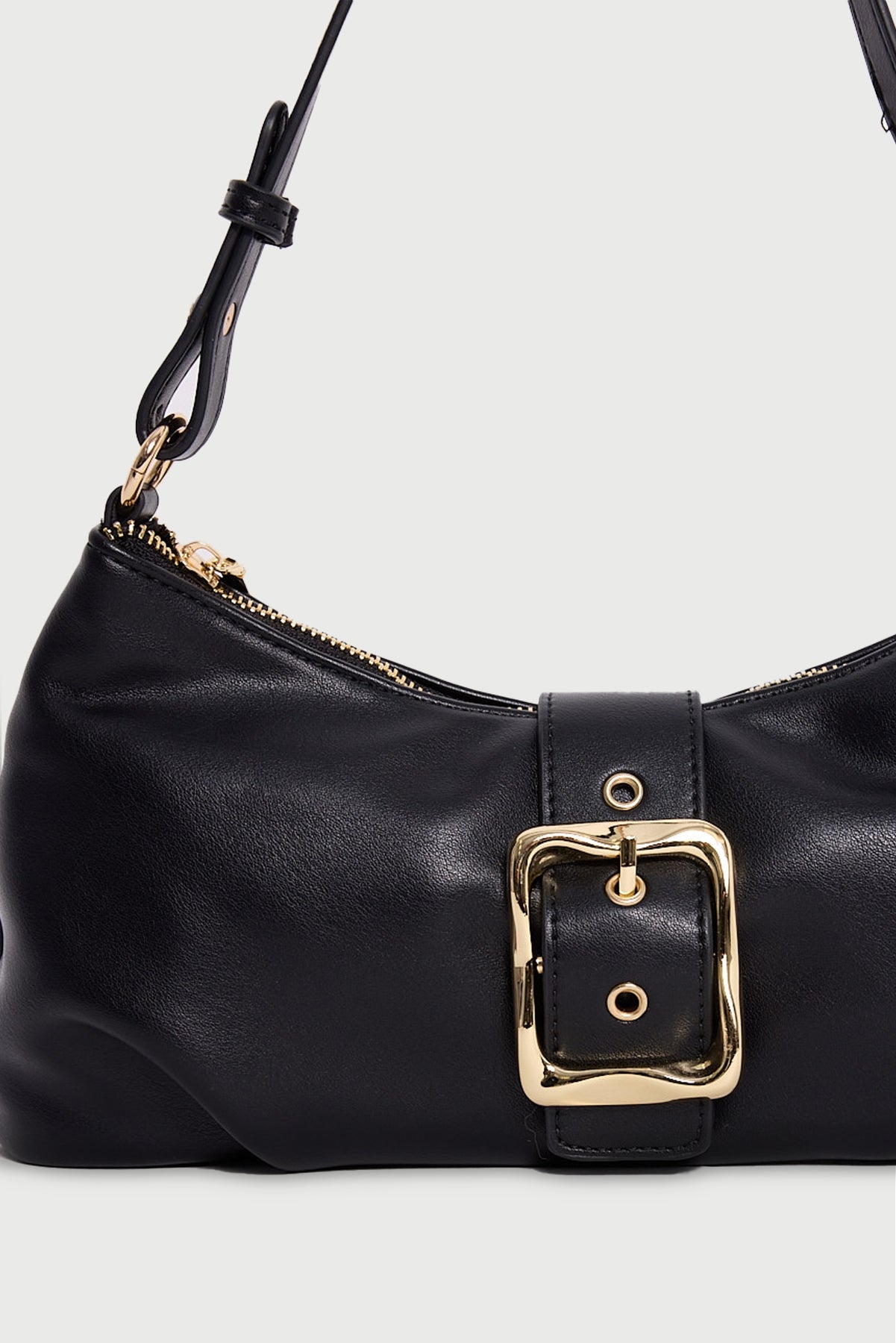 Perfect Stranger Enola Buckle Shoulder Bag Black