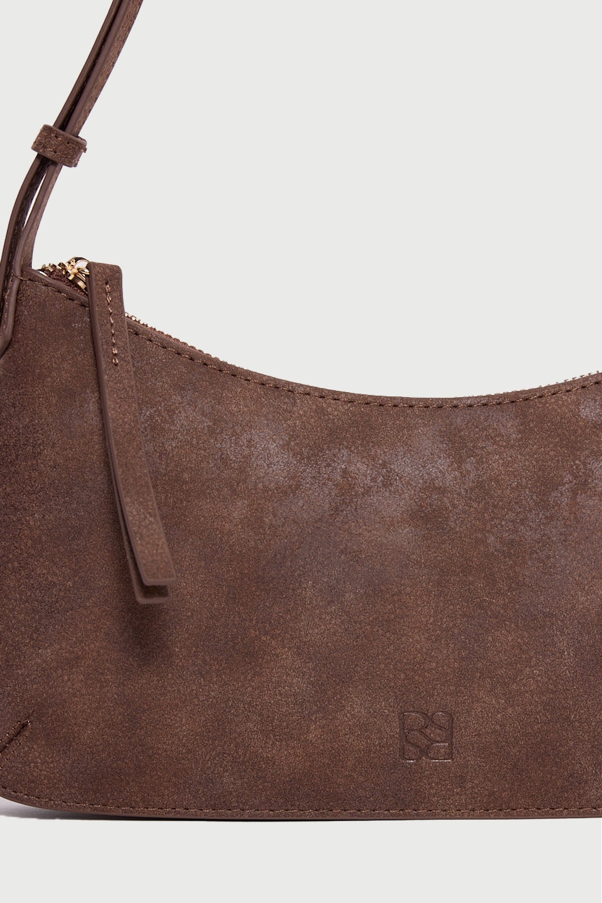 Perfect Stranger Bobbi Nubuck Leather Shoulder Bag Brown