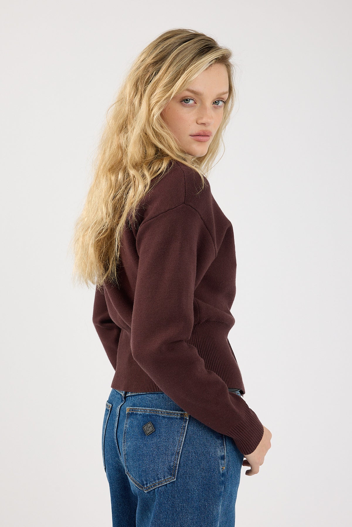 Perfect Stranger Rana Zip Up Cardigan Bitter Chocolate