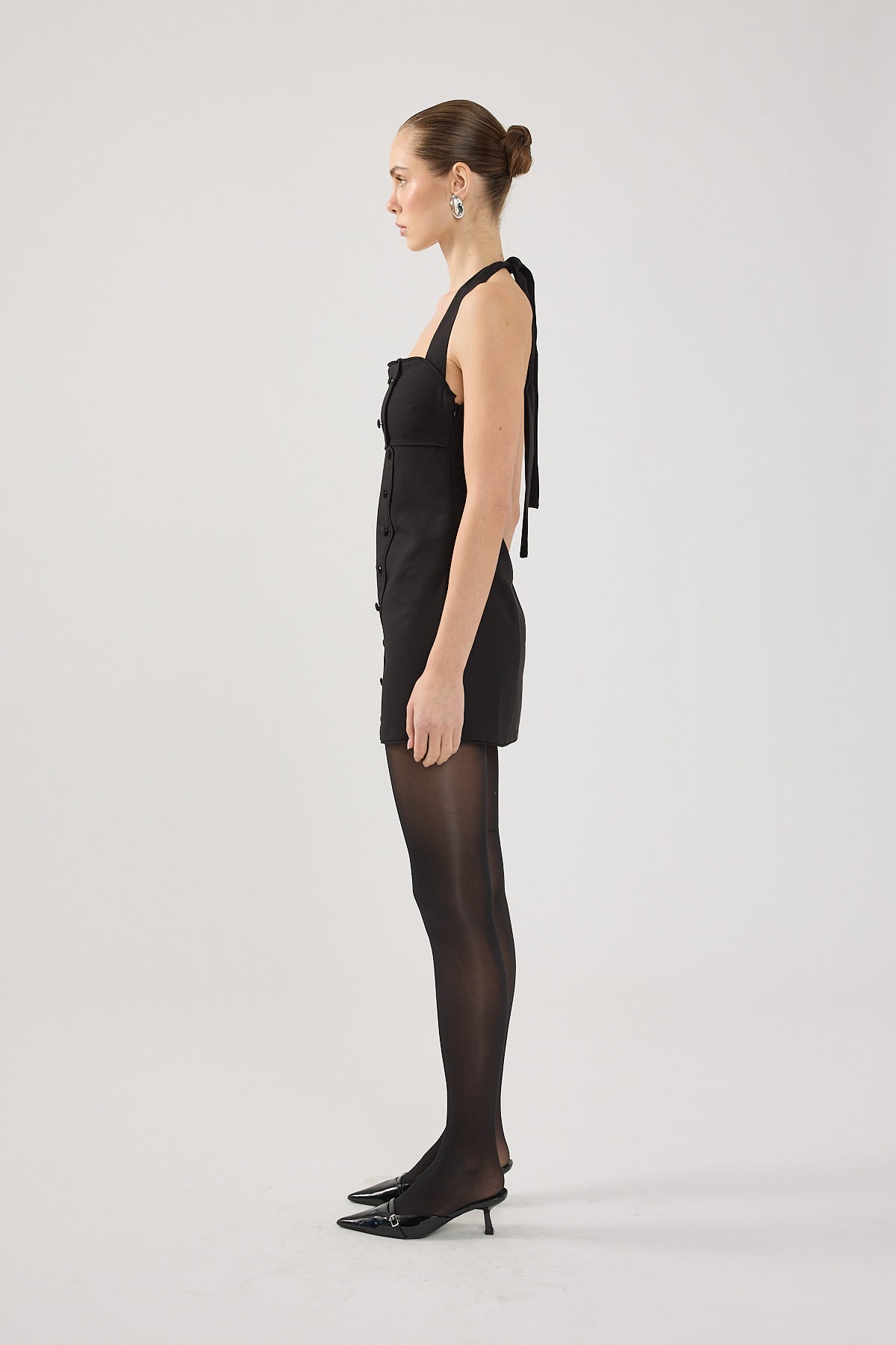 Perfect Stranger Avon Halter Suiting Mini Dress Black