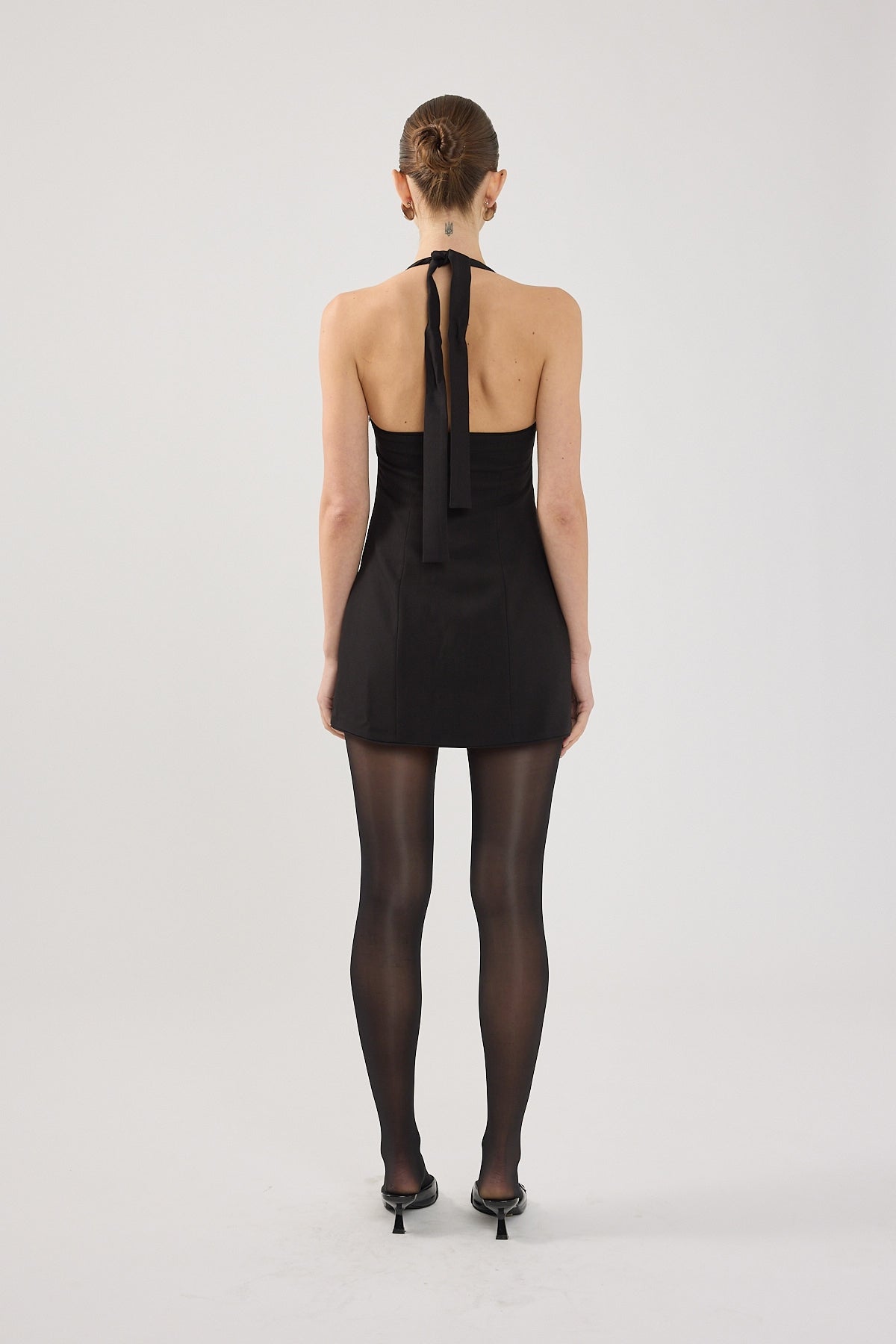 Perfect Stranger Avon Halter Suiting Mini Dress Black