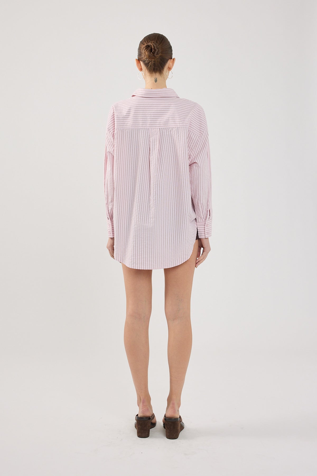 Perfect Stranger Callie Stripe Long Sleeve Shirt Pink Stripe