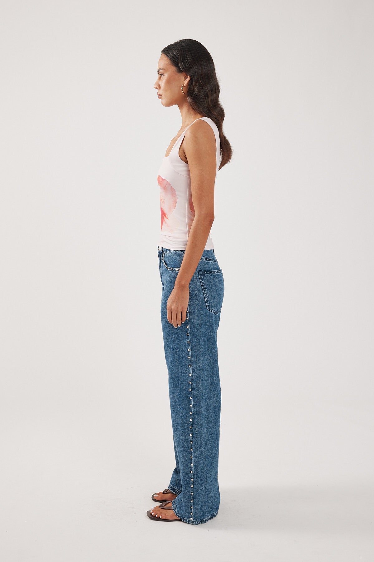 Perfect Stranger Cassia Square Neck Top Pink Print