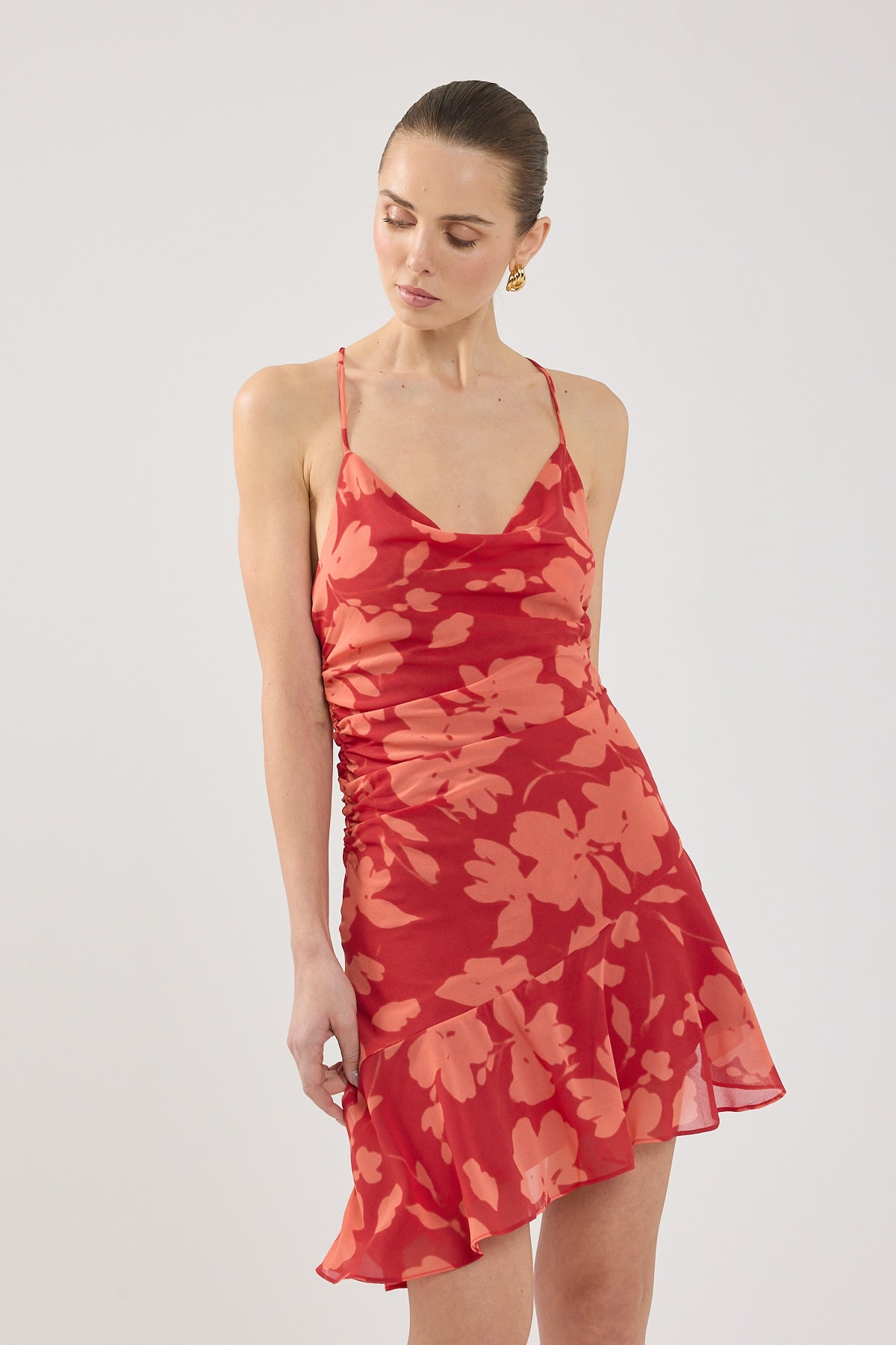 Perfect Stranger Zinna Mini Dress Red Print