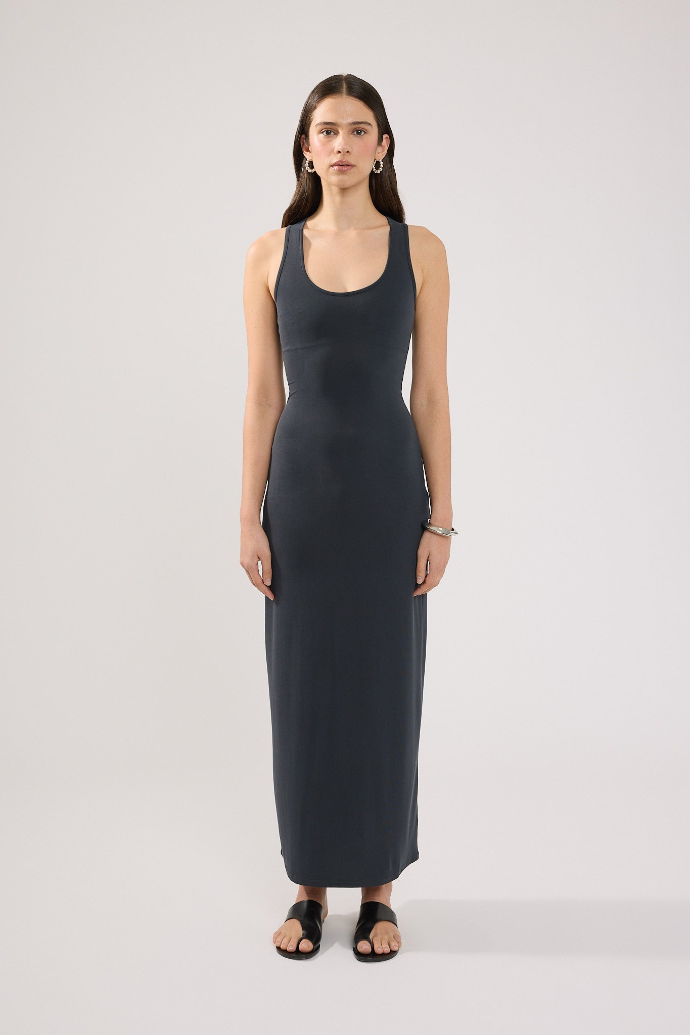 Perfect Stranger Silas Racer Back Maxi Dress Charcoal