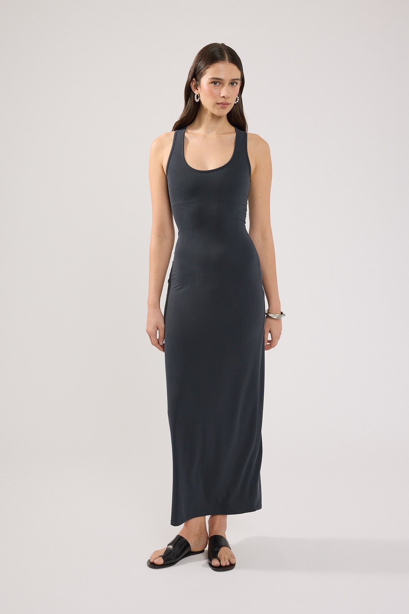 Perfect Stranger Silas Racer Back Maxi Dress Charcoal