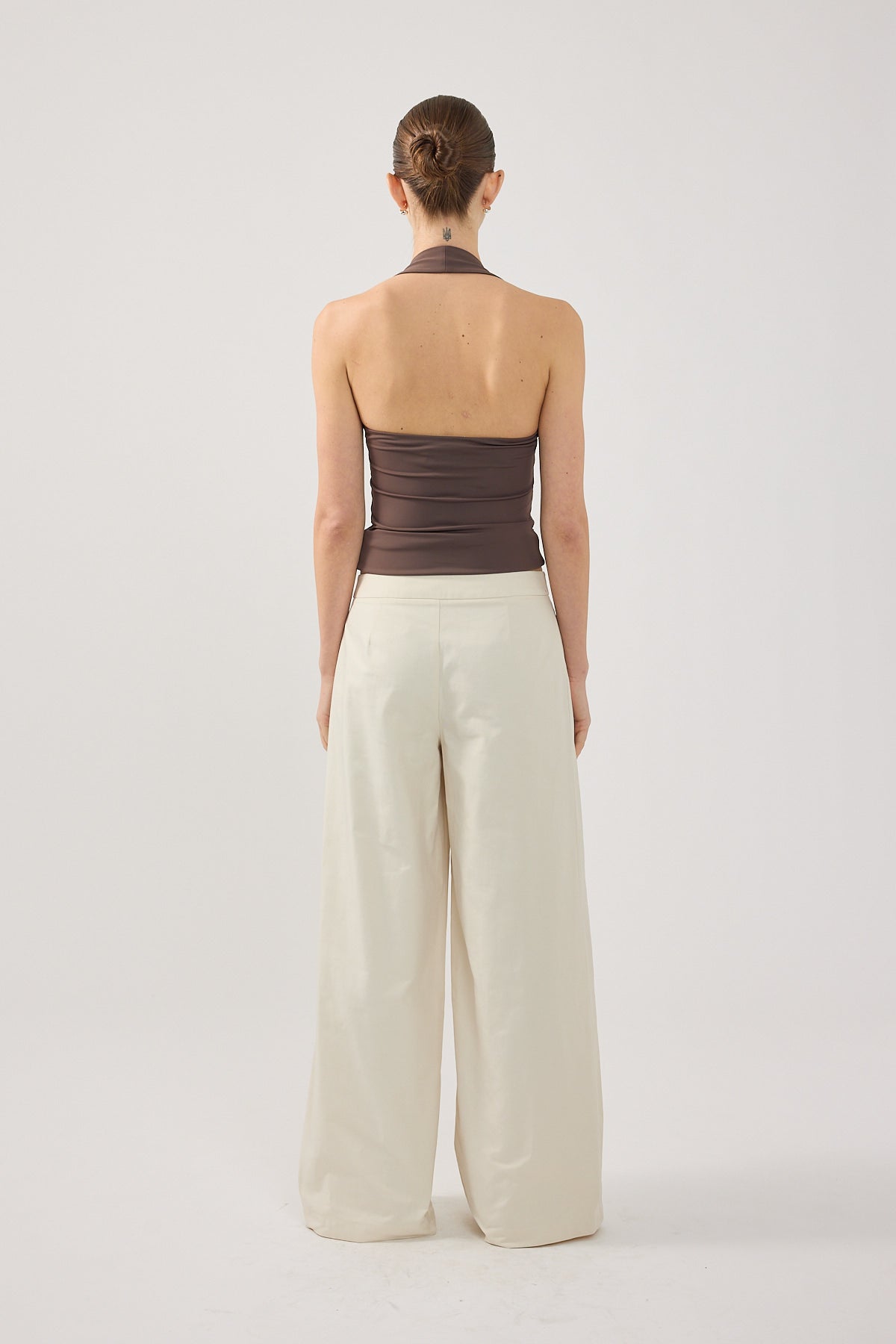 Perfect Stranger Duo Wrap Mid Rise Tailored Pant STONE