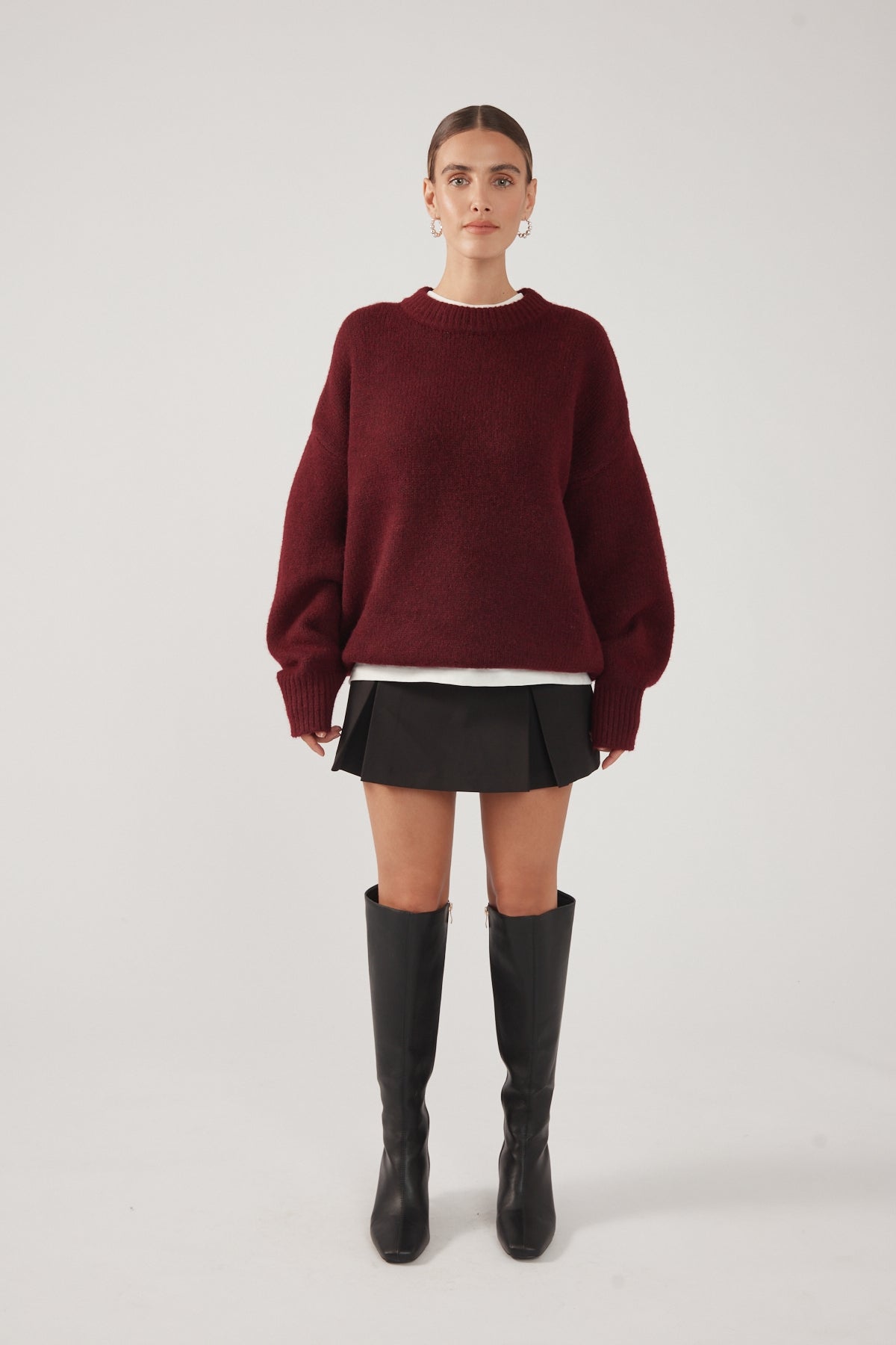 Perfect Stranger Monique Box Pleat Skort Black