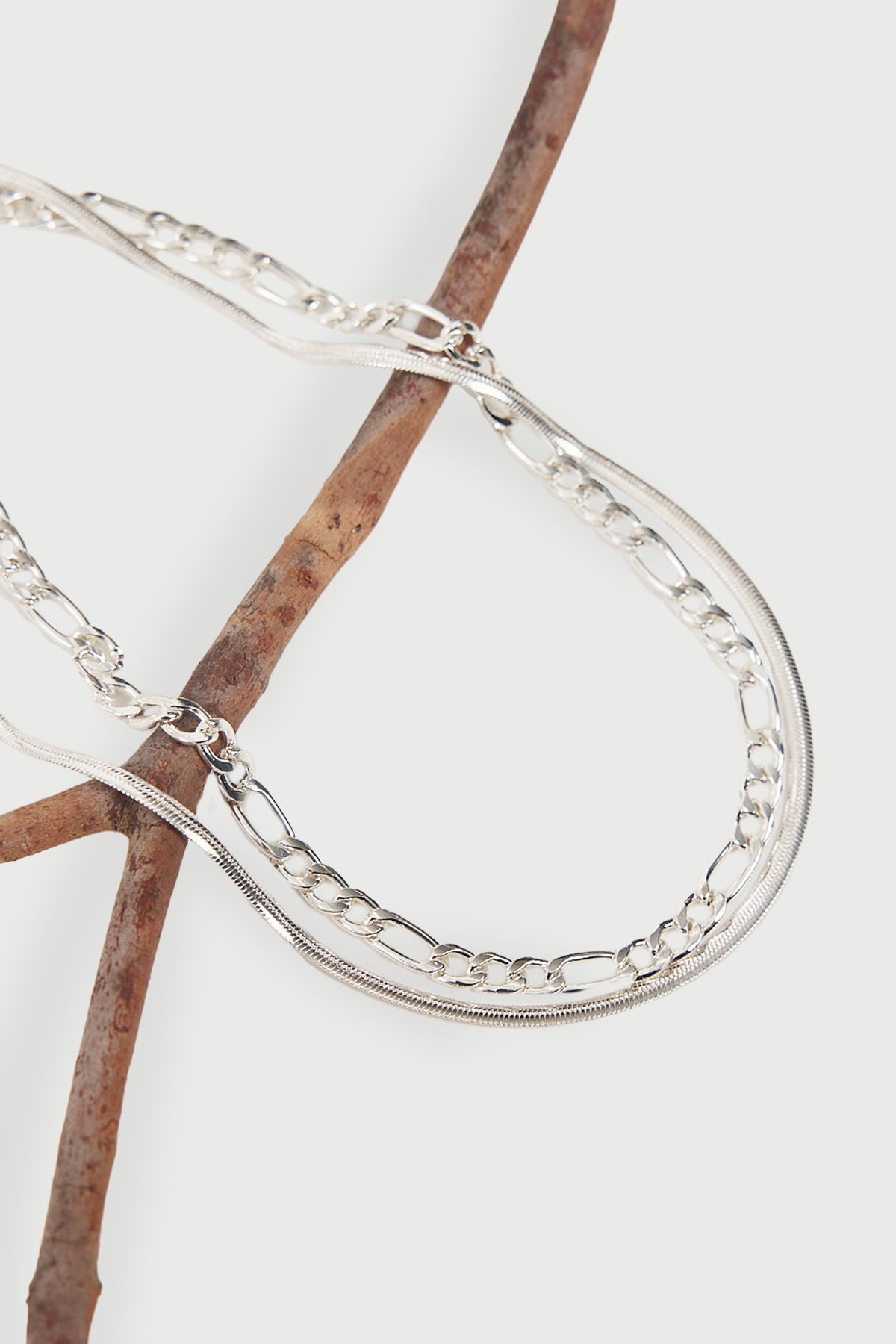 Perfect Stranger Jules Layered Chain Plated Necklace Silver