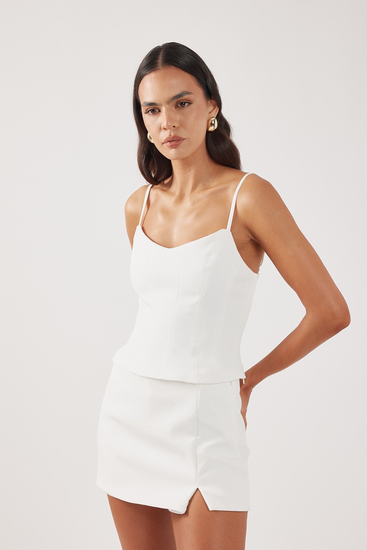 Perfect Stranger Freya Split Skort White