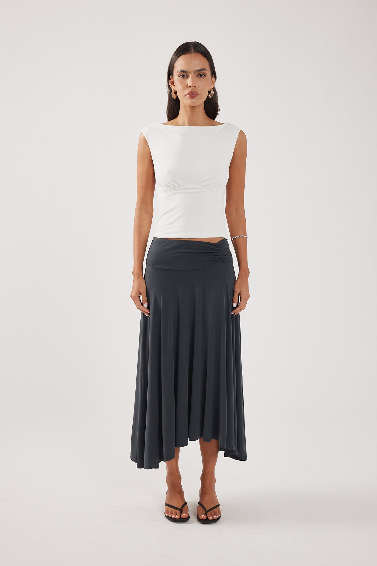 Perfect Stranger Zia Midi Skirt Charcoal