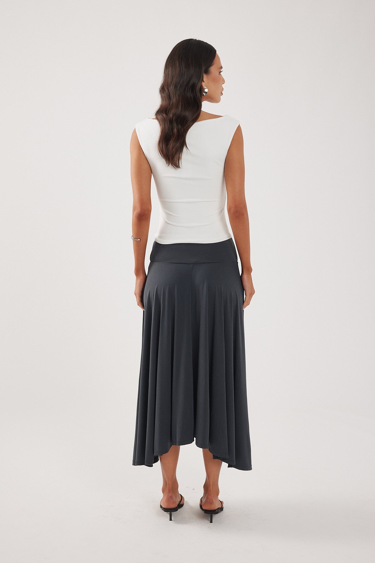 Perfect Stranger Zia Midi Skirt Charcoal