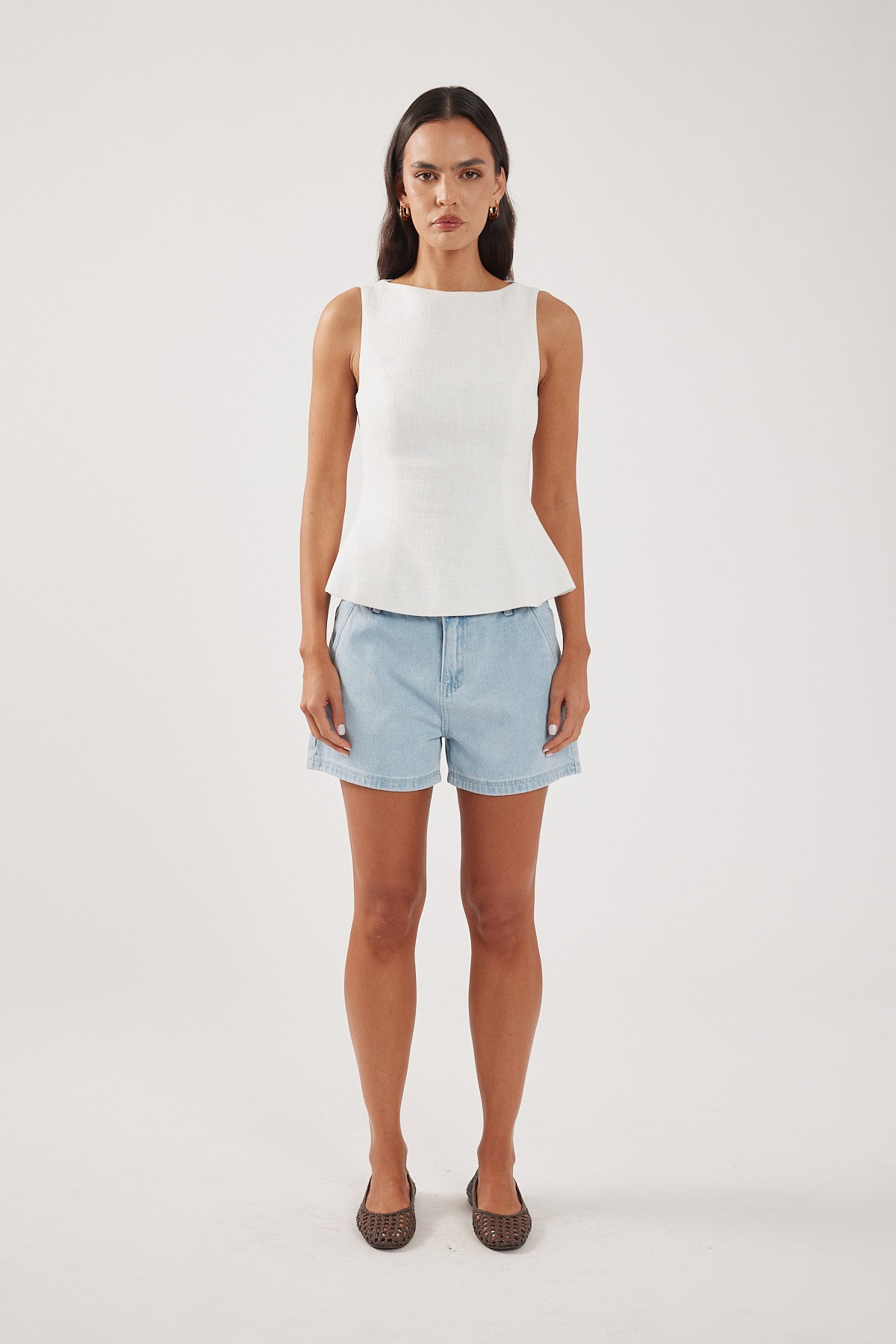 Perfect Stranger Low Rise relaxed Denim Short Light Blue